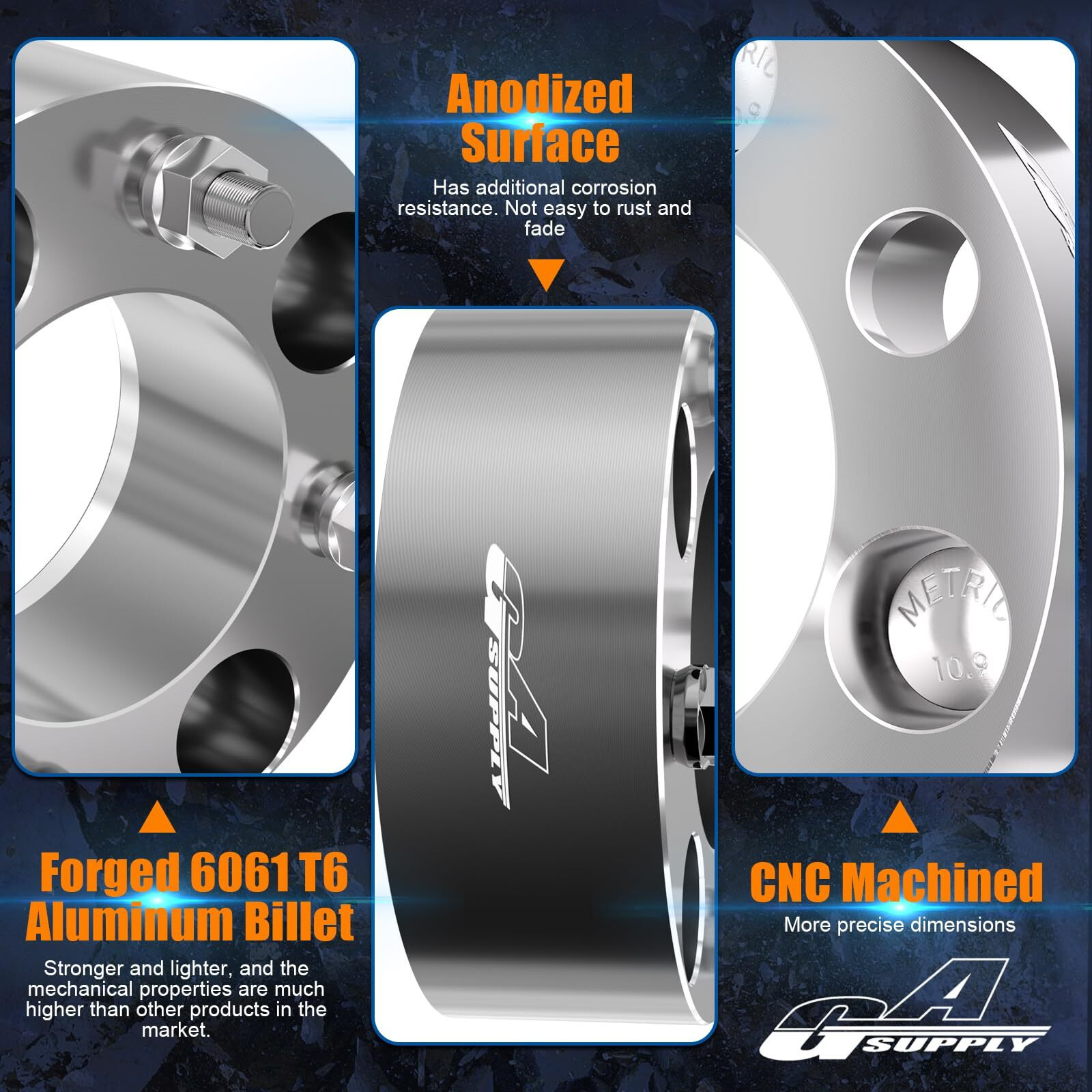 Gasupply Atv Wheel Spacers 4X110  Compatible With Cfmoto  Segway  Yamaha  2"" 50Mm Wheel Spacer Adapters 74Mm Hub Bore With 121.25 Studs  2 Pack