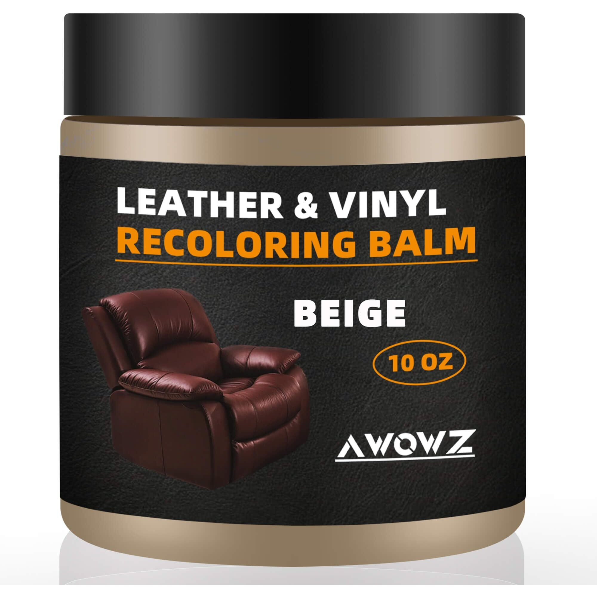 Awowz Leather Recoloring Balm  Leather Couch Repair Kit  Leather Restorer For Couches  Leather Scratch Repair  Leather Recoloring Balm For Faded & Scratched Leather Couches (Beige)