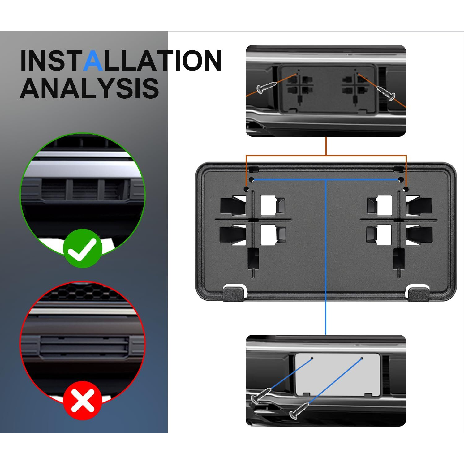 Front License Plate Frame For F150 2015-2017 Licence Plate Holder Fits Perfectly With Curvature Of Front Bumper F150 License Plate Frame Replace Oe Fl3Z17A385B