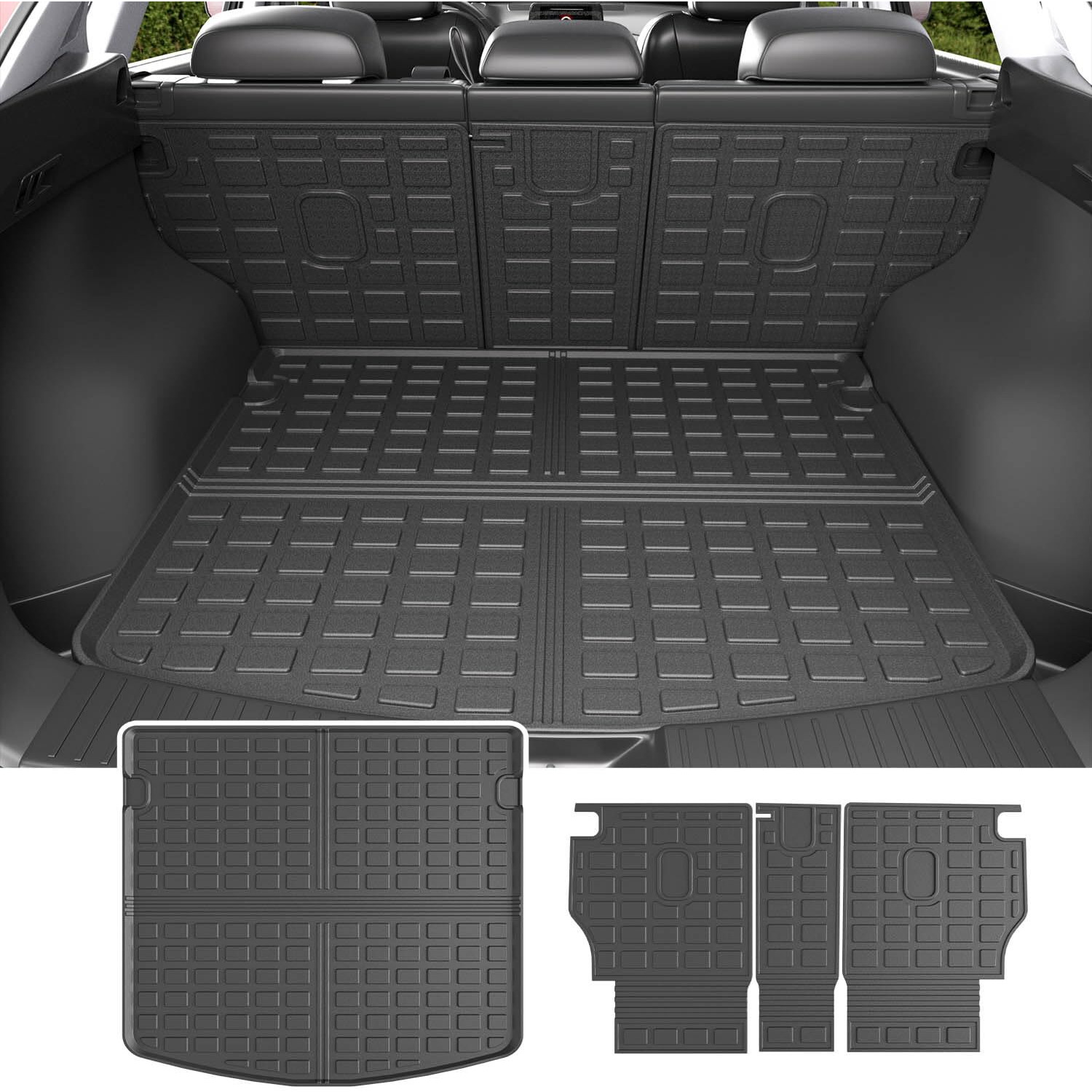 Powoq Cargo Mat Compatible With 2017-2022 Mazda Cx5 Trunk Mat Tpe Cargo Liner Backrest Trunk Liner Replacement For 2017-2022 Mazda Cx-5 Accessories