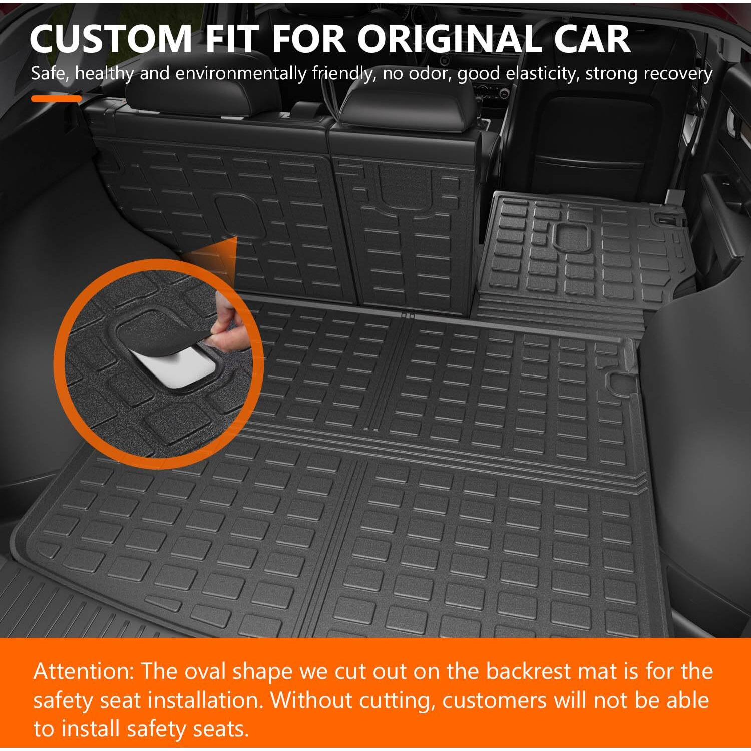 Powoq Cargo Mat Compatible With 2017-2022 Mazda Cx5 Trunk Mat Tpe Cargo Liner Backrest Trunk Liner Replacement For 2017-2022 Mazda Cx-5 Accessories