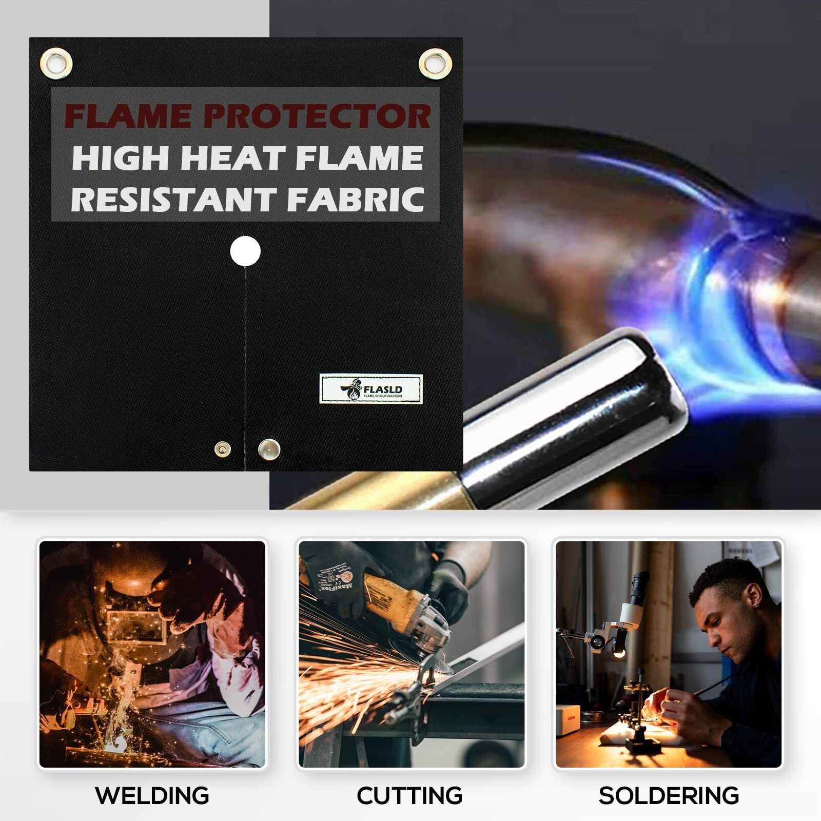 Flasld Welding Blanket & Heat Shield Mat For Soldering Copper Pipe  12''X12'' Flame Protector Pad Plumbing Hole Propane Torch (1 Pack)