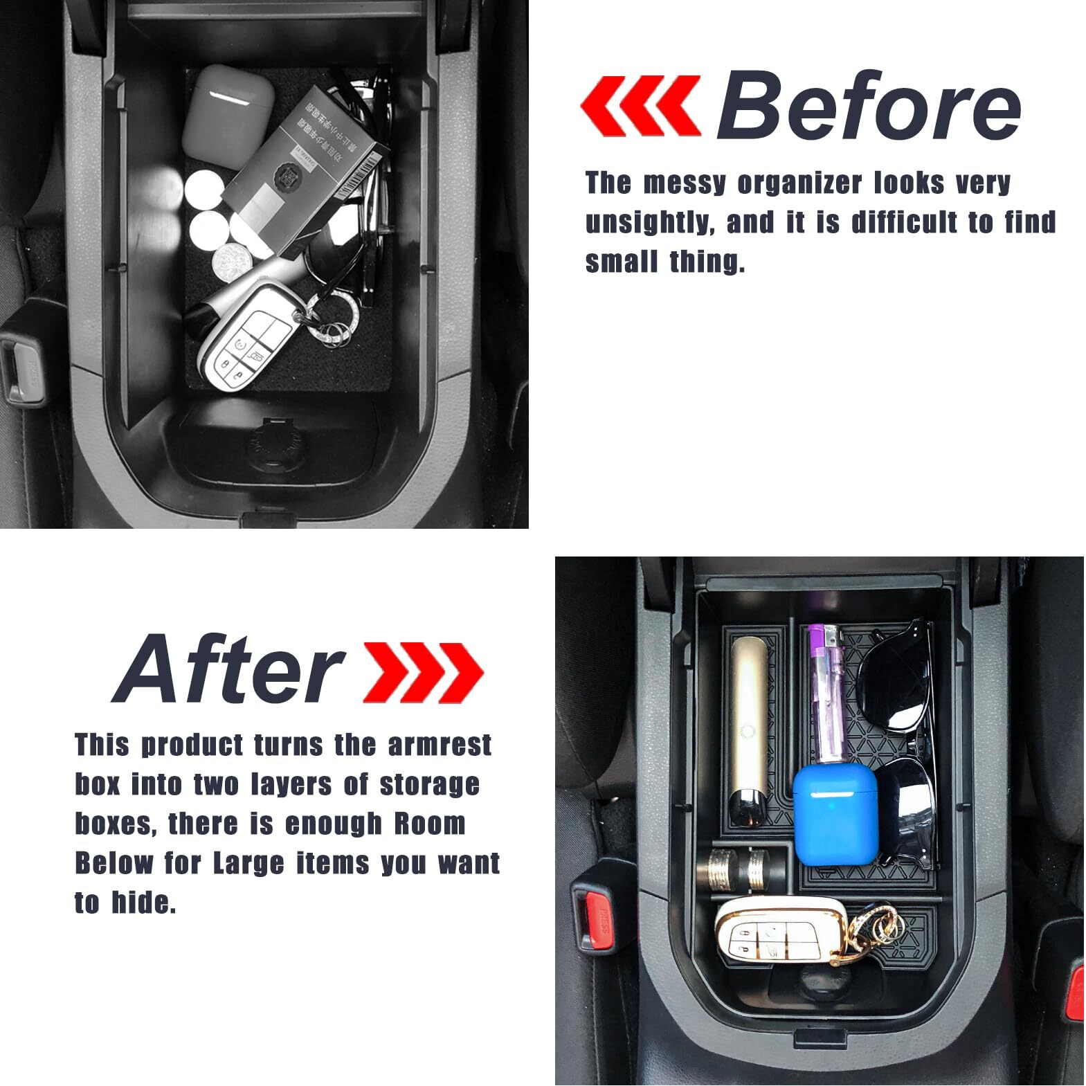 Neepiar Center Console Organizer Tray Compatible With Toyota Rav4 2025 2024 2023 2022 2021 2020 2019 Armrest Storage Box Insert Tray Secondary Interior Accessories