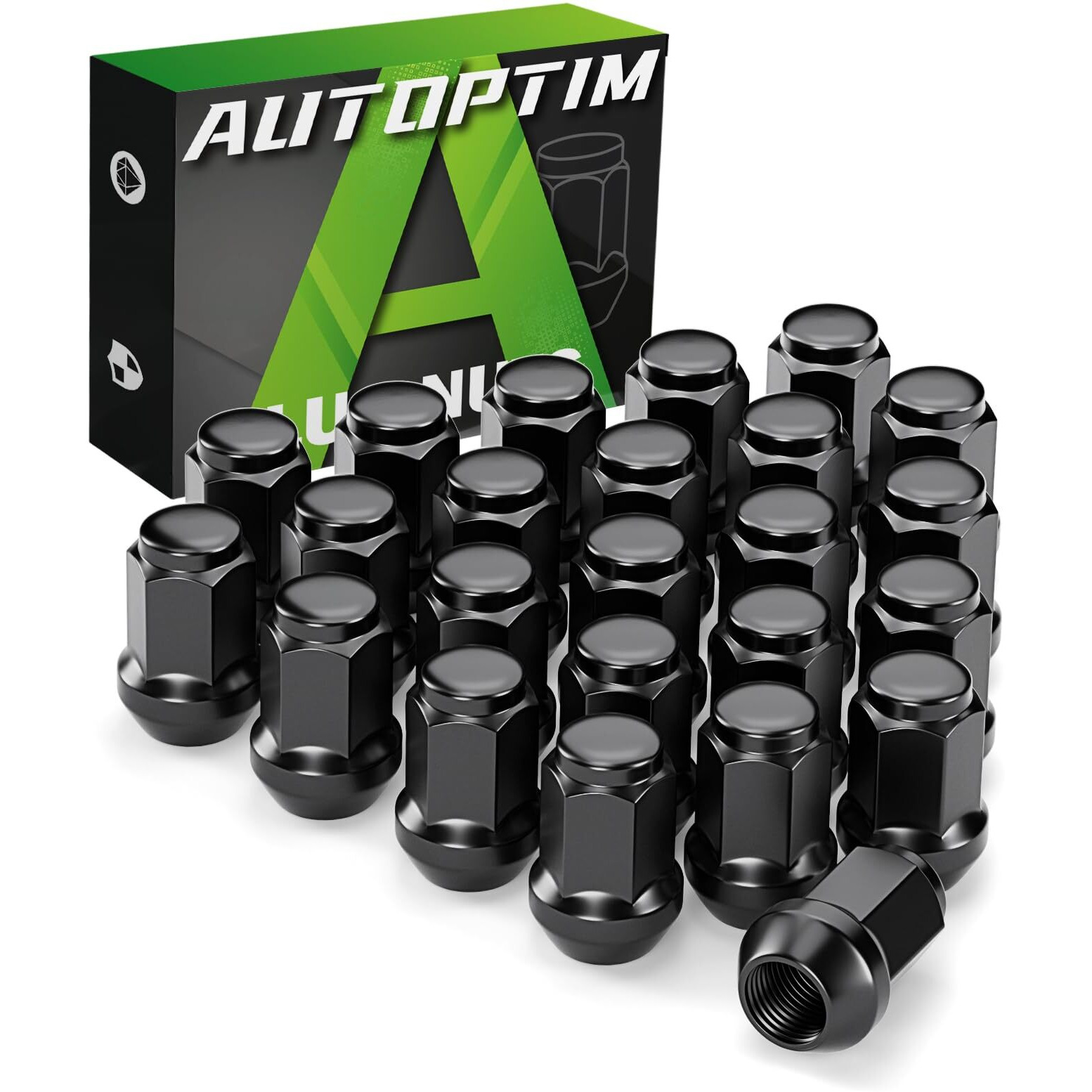 Autoptim M12X1.5 Lug Nuts - Replacement For 1984-2023 Toyota 4Runner  1995-2022 Tacoma  2000-2006 Tundra Aftermarket Wheel Lug Nuts  19Mm Hex Black Soild One-Piece Closed End Tire Lug Nut (24Pcs)