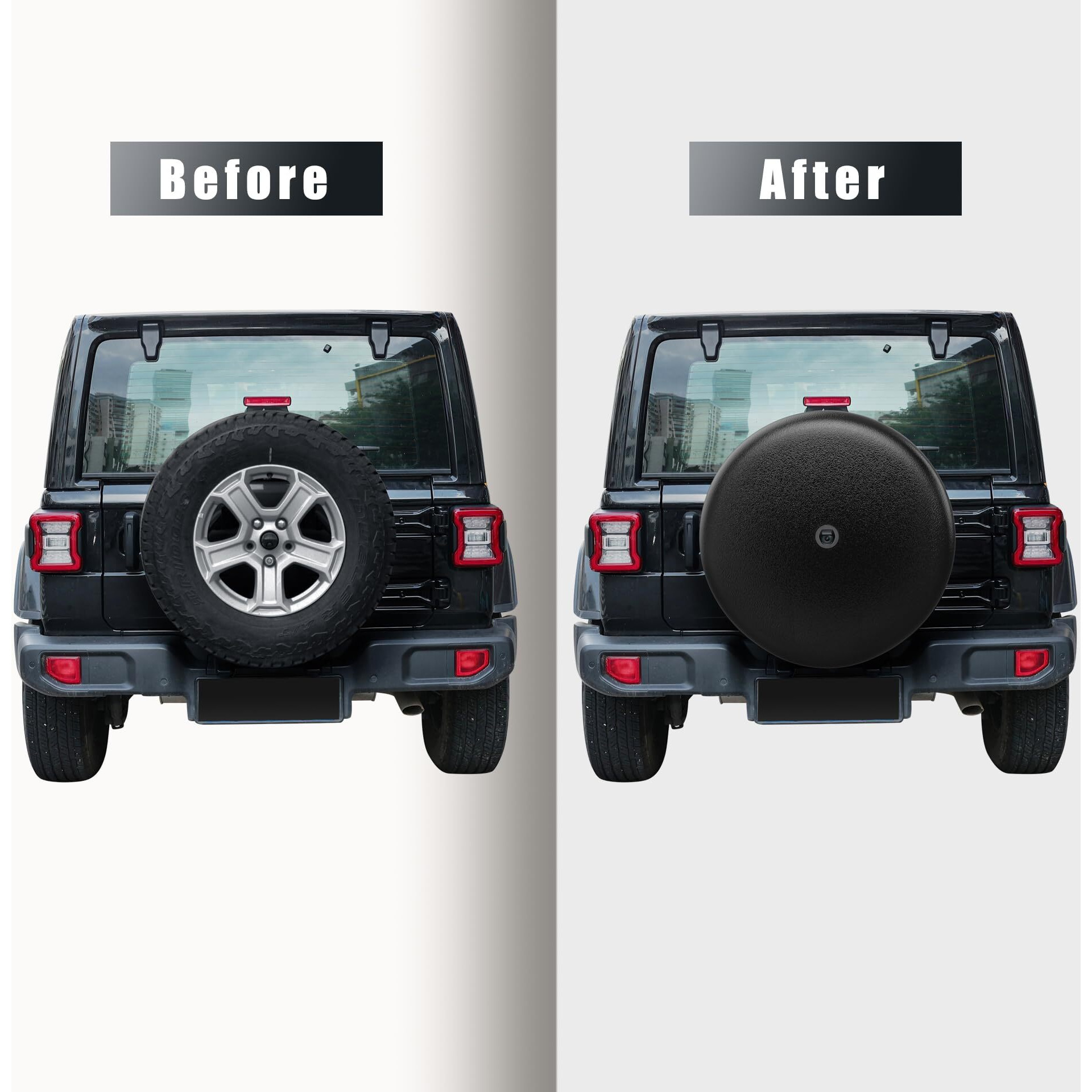 Moonet Tire Cover With Camera Hole  For Jeep Wrangler Jl With Back-Up Camera  Sport & Sahara (2018-2025)  Fits 245/75R17  255/75R17  255/70R18