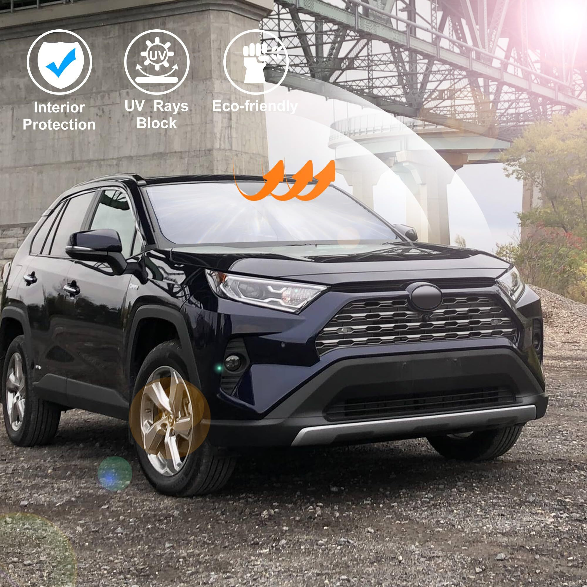 Windshield Sun Shade Front Window Sunshade Fit For Toyota Rav4 Rav-4 2019-2024 2025 Accessories Auto Interior Sun Visor Heat Protection