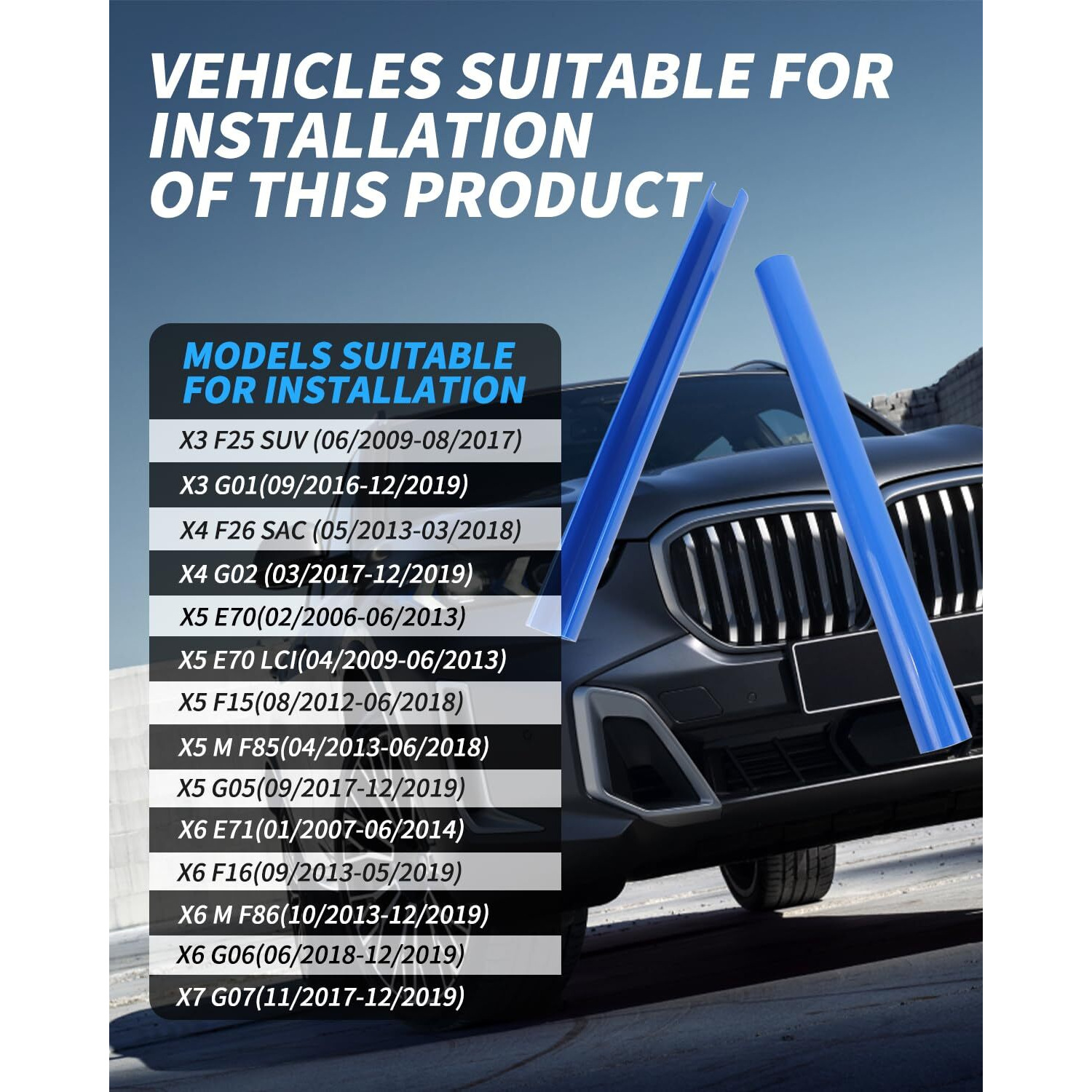 Dwvv Grille Insert Trims For Bmw F20 F30 2012-2018  M-Performance Grill Stripes For Bmw 320I 328I 330I 335I 428I (G01 G02 G05 F25  Blue)