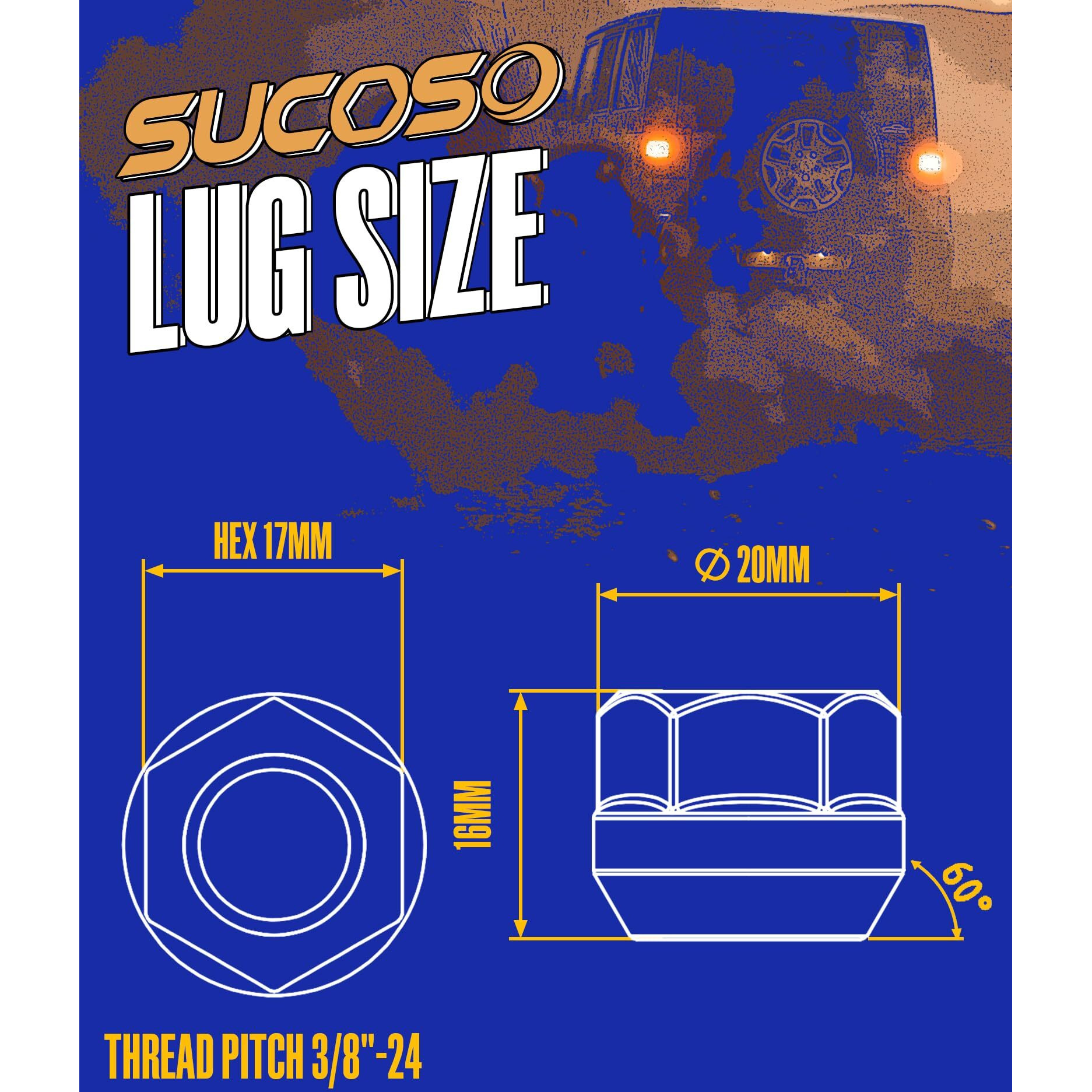 3/8""-24 Open Lug Nuts Fit For Polaris Rzr Sportsman Atv Wheels  16Pcs 3/8-24 Open Ended Bulge Lug Nuts For Trx Magnum Professional Series  17Mm Hex Cone Seat Wheel Lug Nuts For Utv With Wheel Spacers
