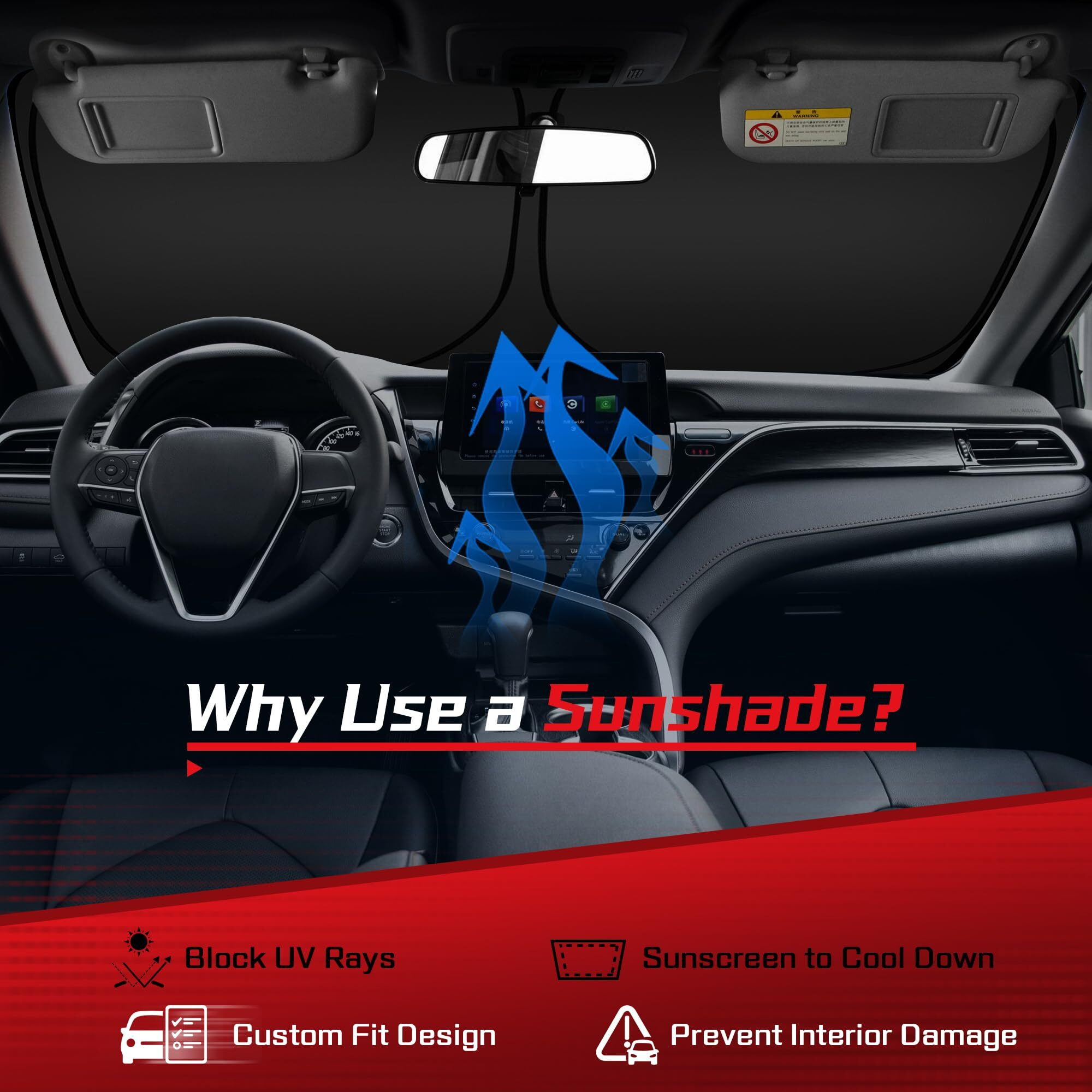 Arismotor Windshield Sun Shade For Ford Explorer 2020-2025  Custom Fit Foldable Front Window Sunshade Sun Visor Protector  Block Uv Rays Keep Your Car Cooler