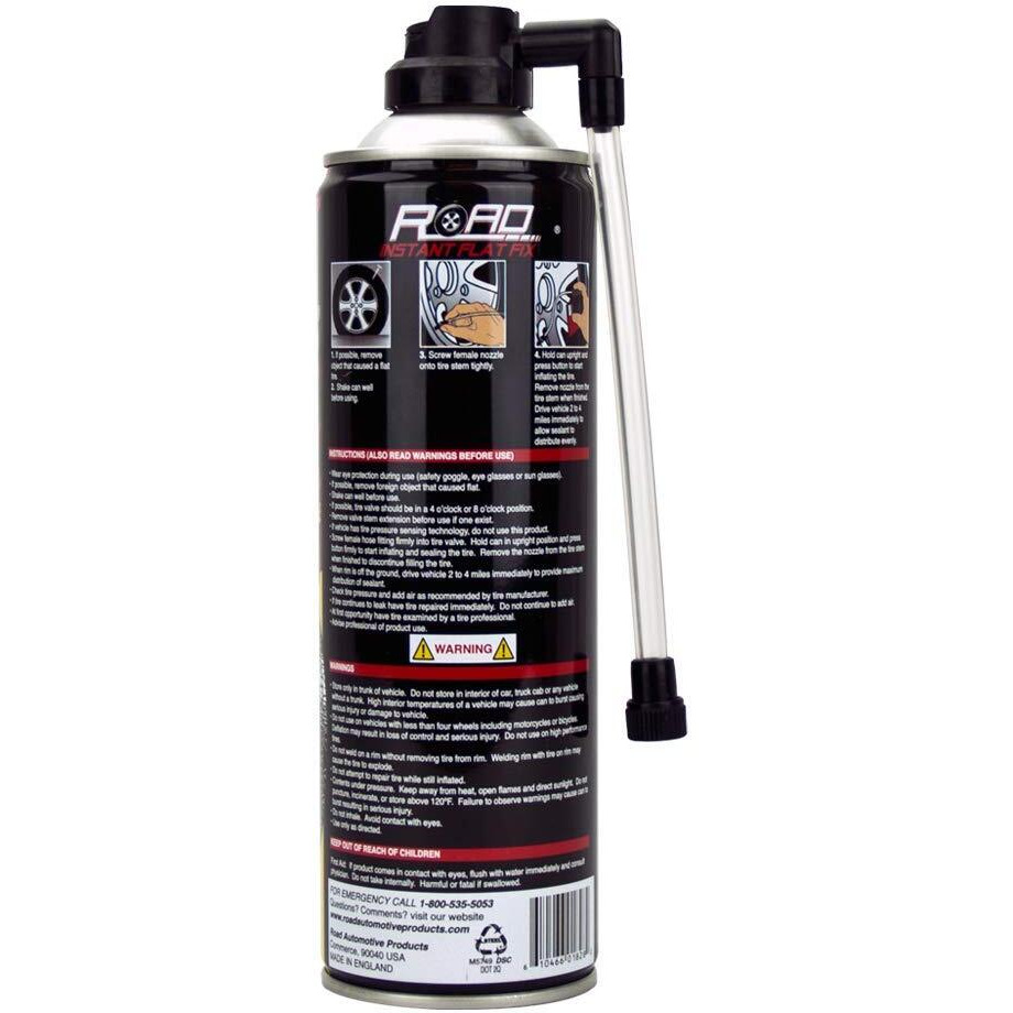 Road Instant Fixes Flat Tire Easy Hose Tire Inflator Air Filler Sealant 16Oz (1 Pack)