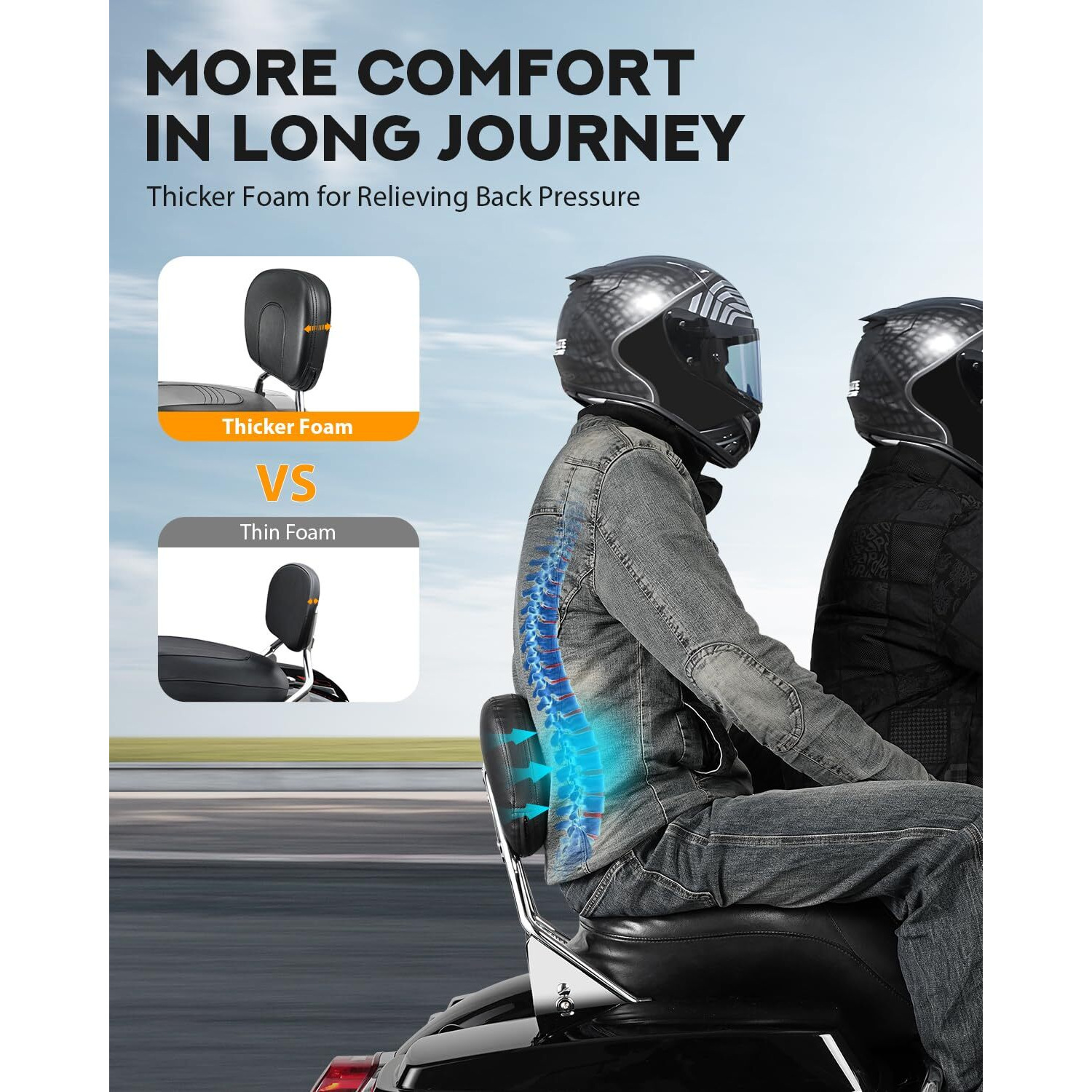 Pbymt Detachable Passenger Backrest Fit For Harley Touring  Quick Release Sissy Bar Compatible With Harley Davidson Street Glide Road Glide Road King Electra Glide Ultra Limited 2009-2024 (Chrome)