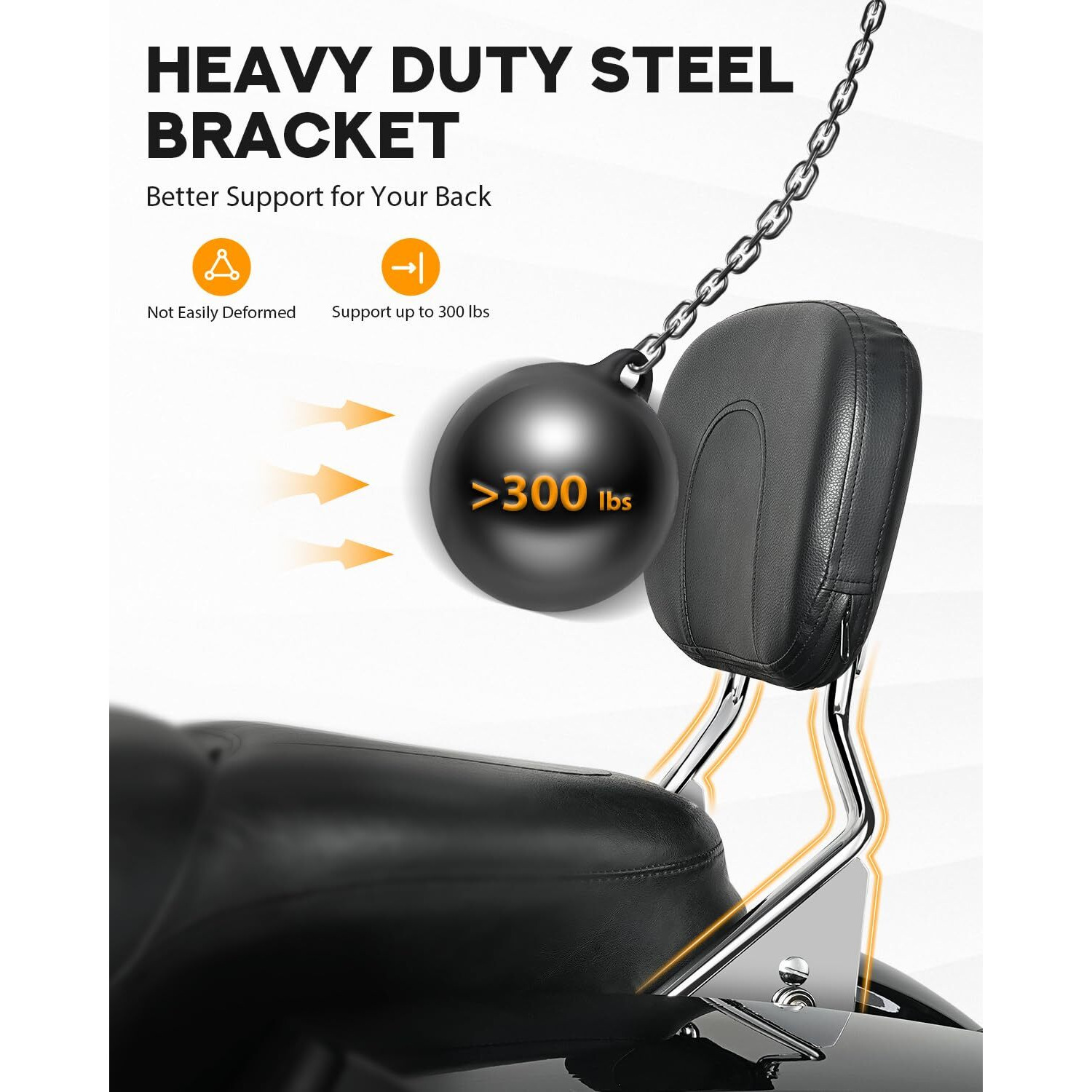 Pbymt Detachable Passenger Backrest Fit For Harley Touring  Quick Release Sissy Bar Compatible With Harley Davidson Street Glide Road Glide Road King Electra Glide Ultra Limited 2009-2024 (Chrome)