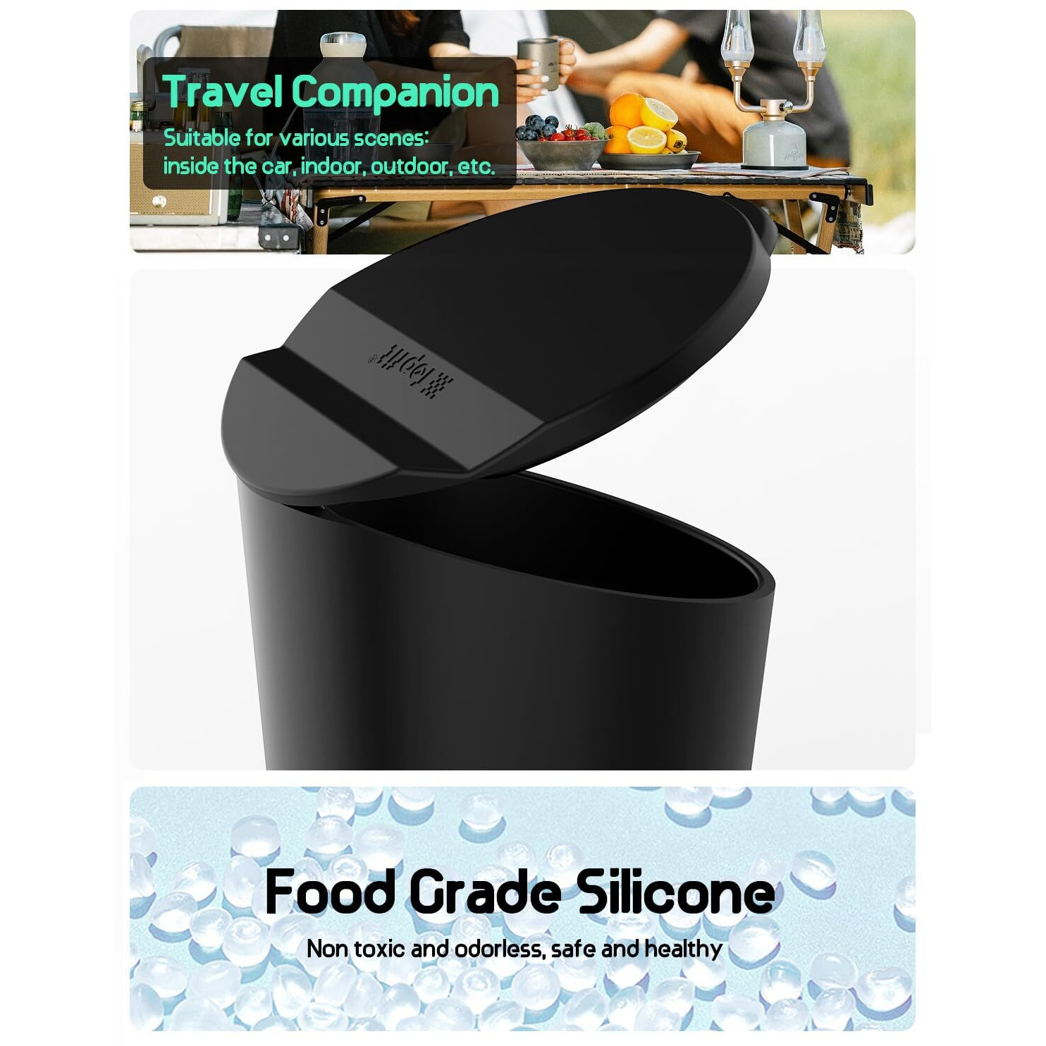 Bmzx Car Trash Can With Lid Small Cup Holder Door Pocket Garbage Can Trash Bin Trash Container Fits Auto Home Office  Black 2Pcs