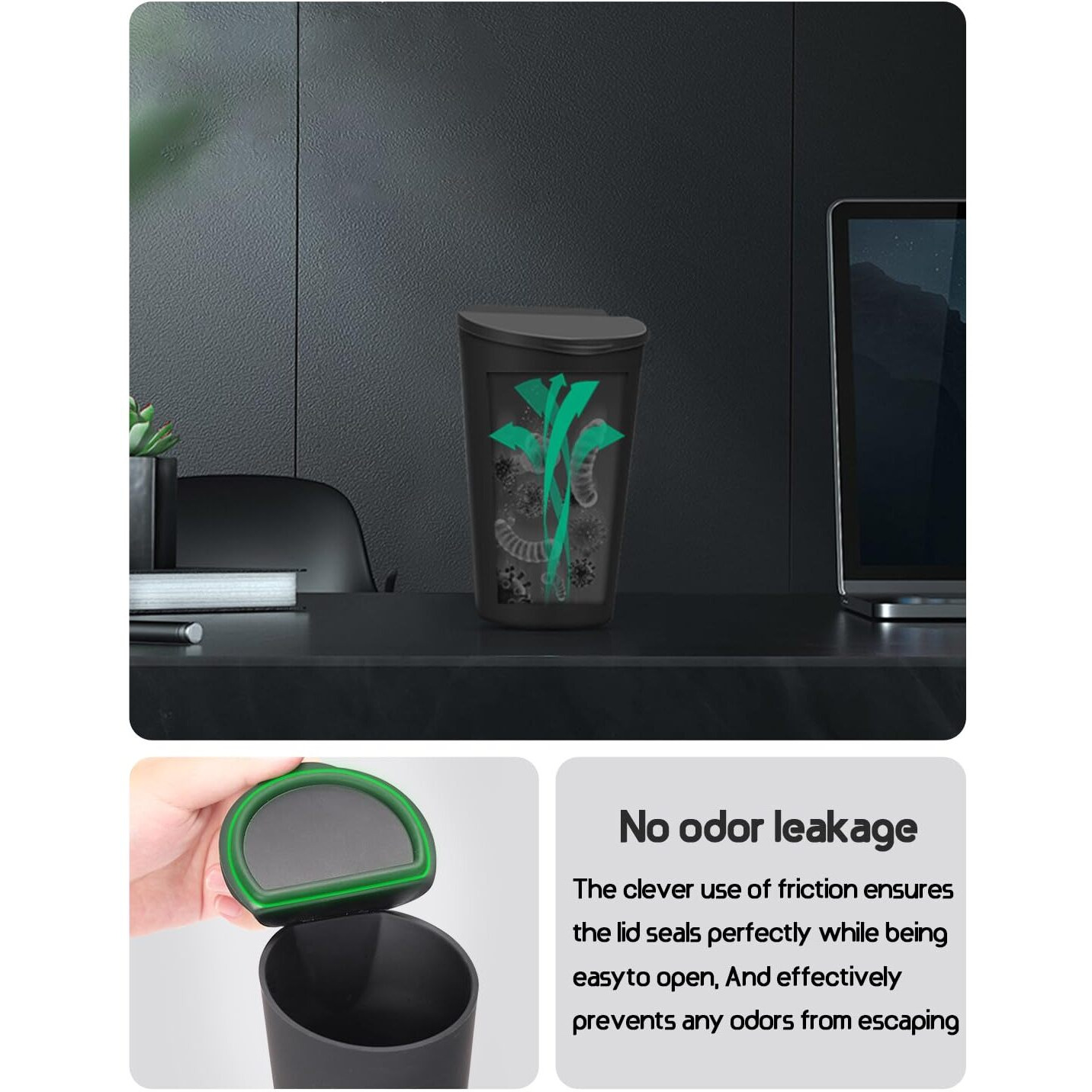 Bmzx Car Trash Can With Lid Small Cup Holder Door Pocket Garbage Can Trash Bin Trash Container Fits Auto Home Office  Black 2Pcs