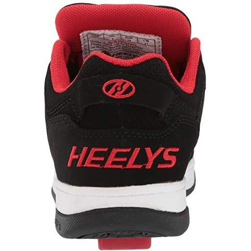 Heelys Girls Voyager Tennis Shoe  Black/Red  6 Big Kid Us