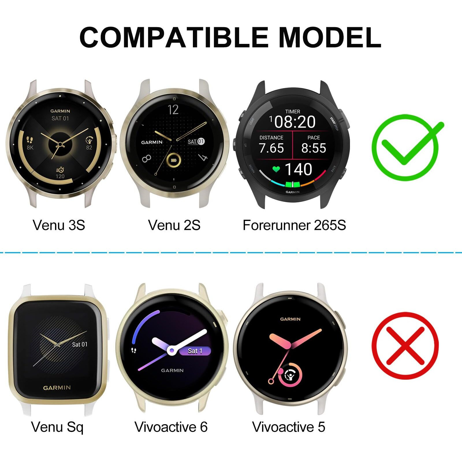 Trumirr Band Sets For Venu 3S (41Mm) Women Smart Watch  Solid Stainless Steel Metal + Mesh Watchband Soft Gold Strap For Garmin Venu 2S / Forerunner 265S / Vivomove 3S