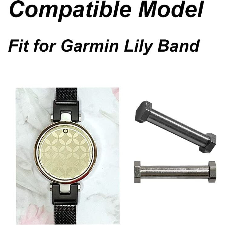 Eanwireless Compatible For Garmin Lily Watch Band Tool Kit Replacement  Stainless Steel Screws And Wrench Removal Tools For Garmin Lily Women Smart Watch-4 Pack Silver