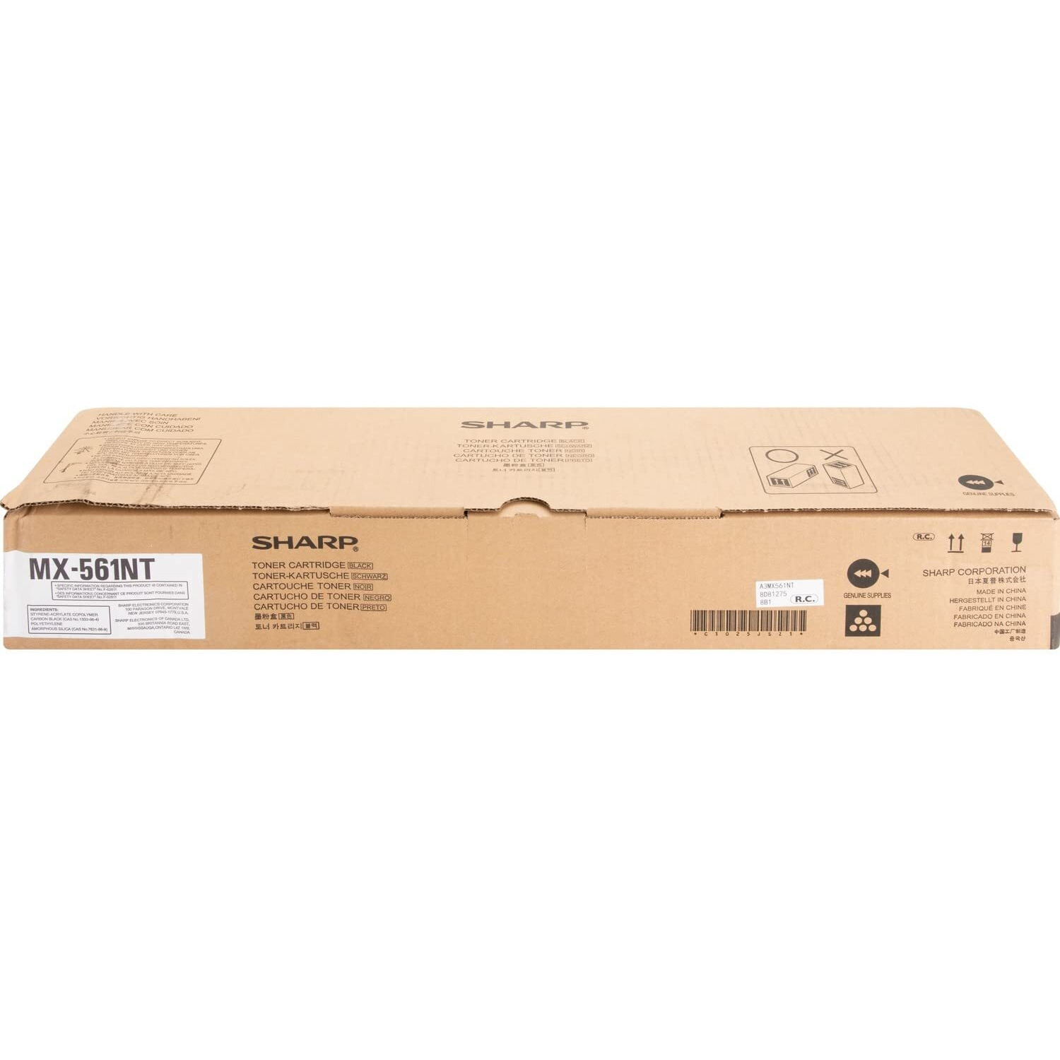 Sharp Mx-561Nt Mx-M2630 3050 3070 3550 3570 4050 5050 6050 6070 Toner Cartridge (Black) In Retail Packaging