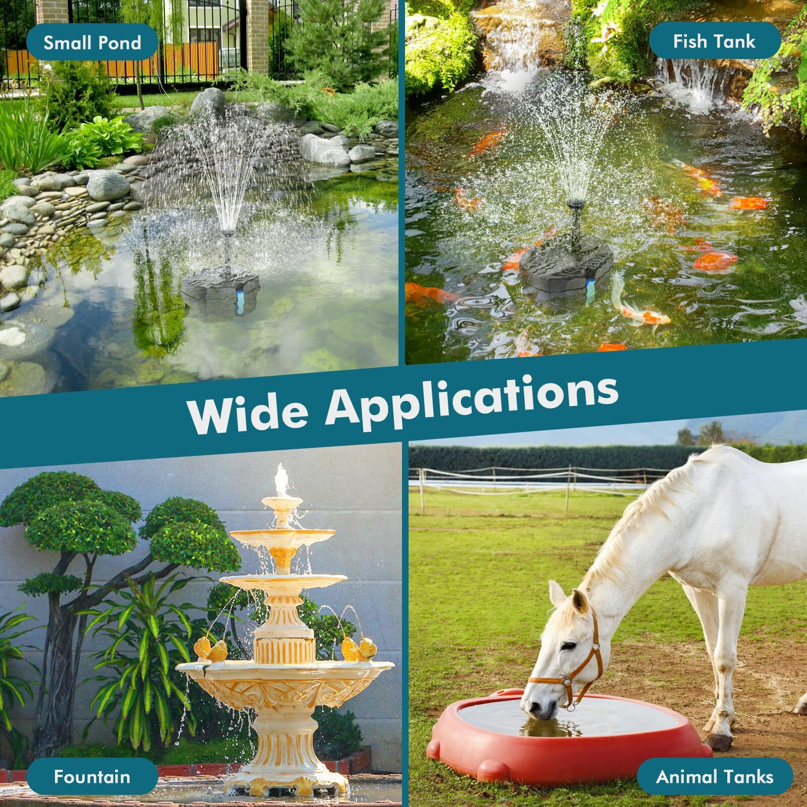 Poposoap Solar Pond Filter Built-In 3000Mah Battery Backup  8W Solar Pond Filter With Water Pump  Pond Filter With Water Shortage Protection & Clear Tubing For Ponds Fish Tank Bird Bath Garden