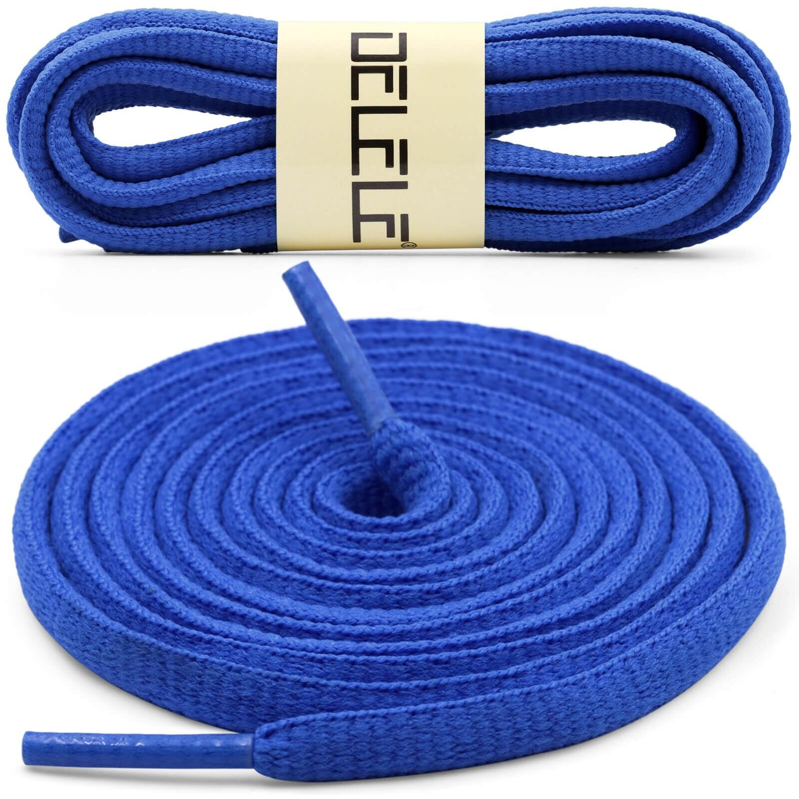 Delele 2 Pair Oval Shoes Laces Half Round 1/4"" Athletic Shoelaces Shoe Strings Sapphire Blue 24 Inch