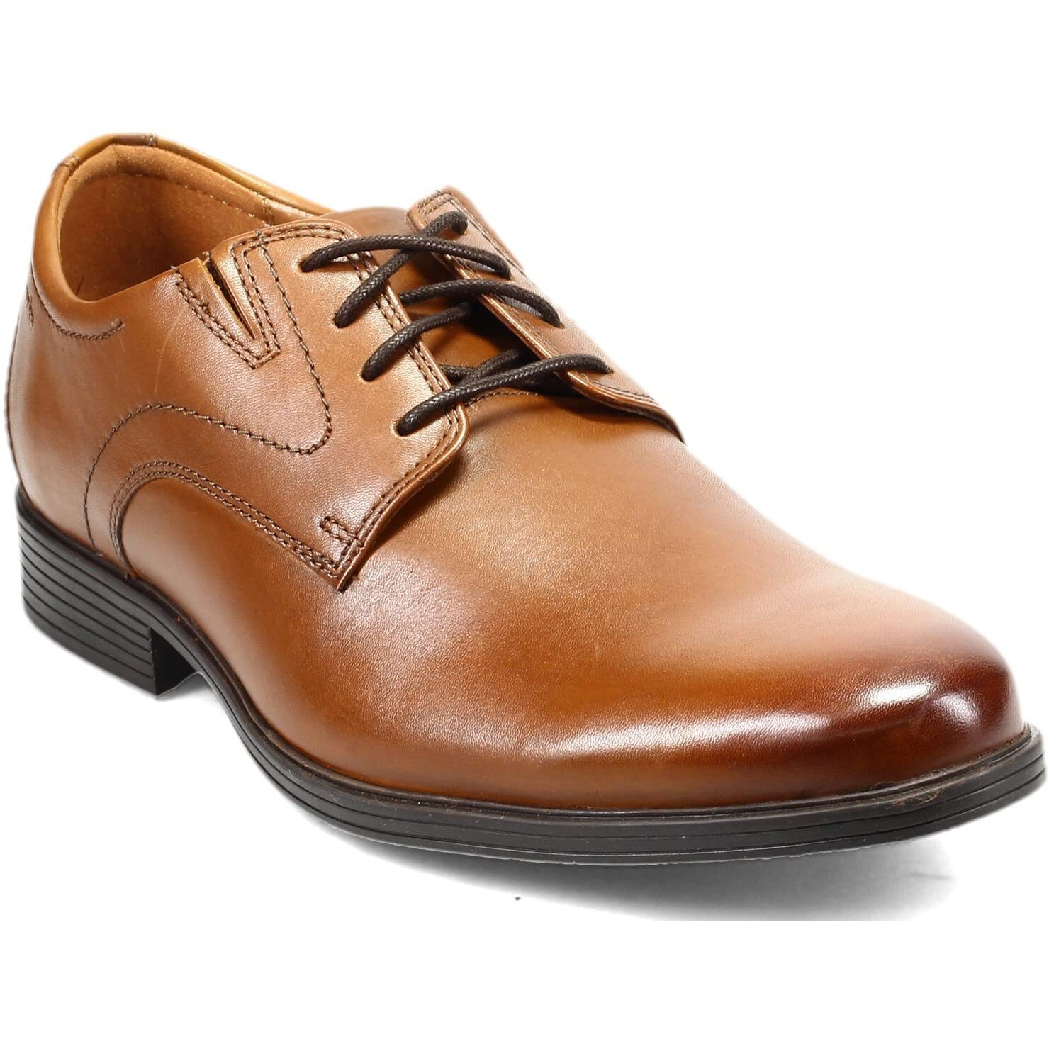 Clarks Mens Whiddon Plain Oxford  Dark Tan Leather  14 Us