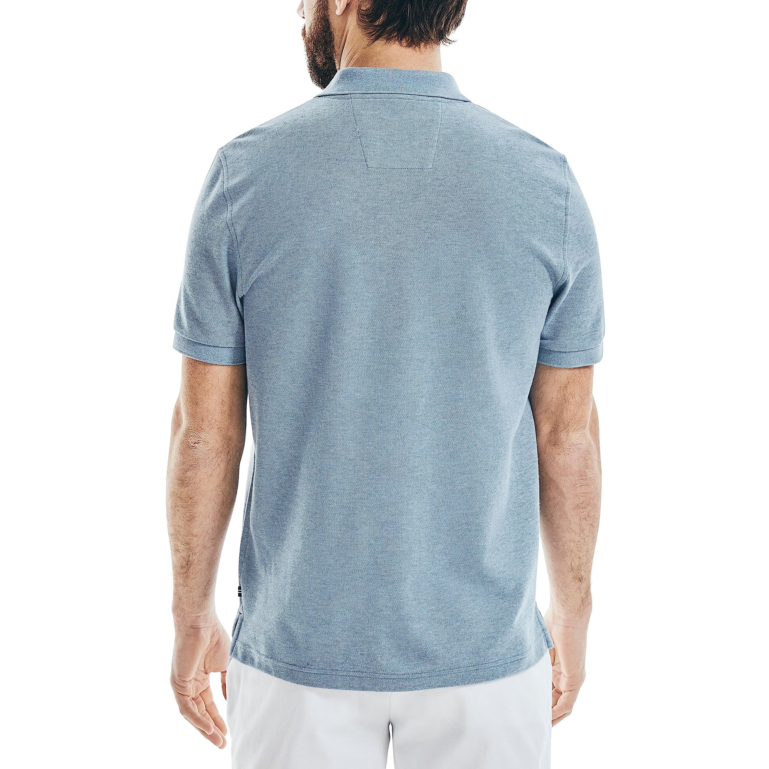 Nautica Men's Classic Short Sleeve Solid Polo Shirt  Deep Anchor Heather  Medium