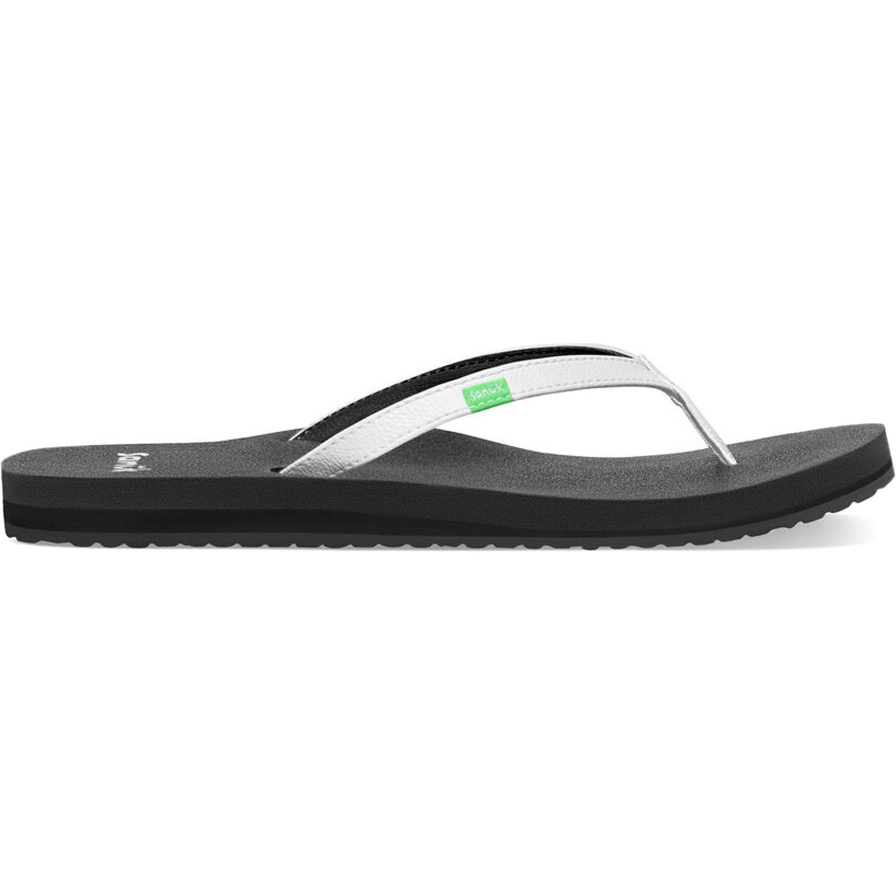 Sanuk Women's Yoga Joy Core | Flip Flops For Women | Yoga Sandals For Women | Memory Foam Footbed | Thin Strap  White  7
