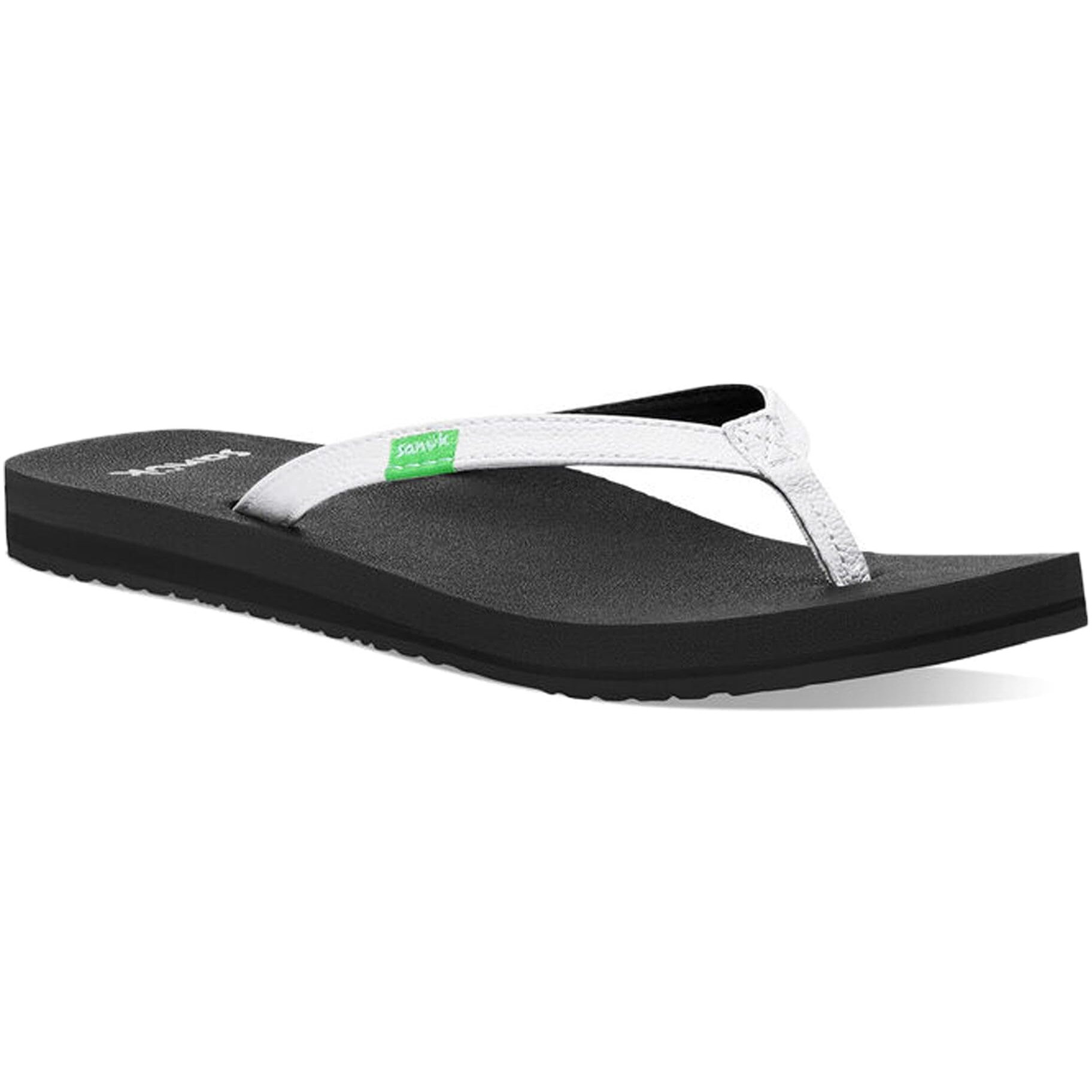 Sanuk Women's Yoga Joy Core | Flip Flops For Women | Yoga Sandals For Women | Memory Foam Footbed | Thin Strap  White  7