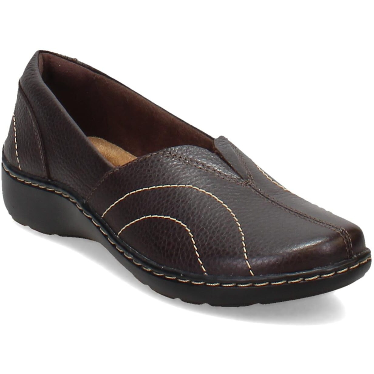 Clarks Cora Meadow Casual Slipon Womens Slip On 8 Cd Us Dark Brown