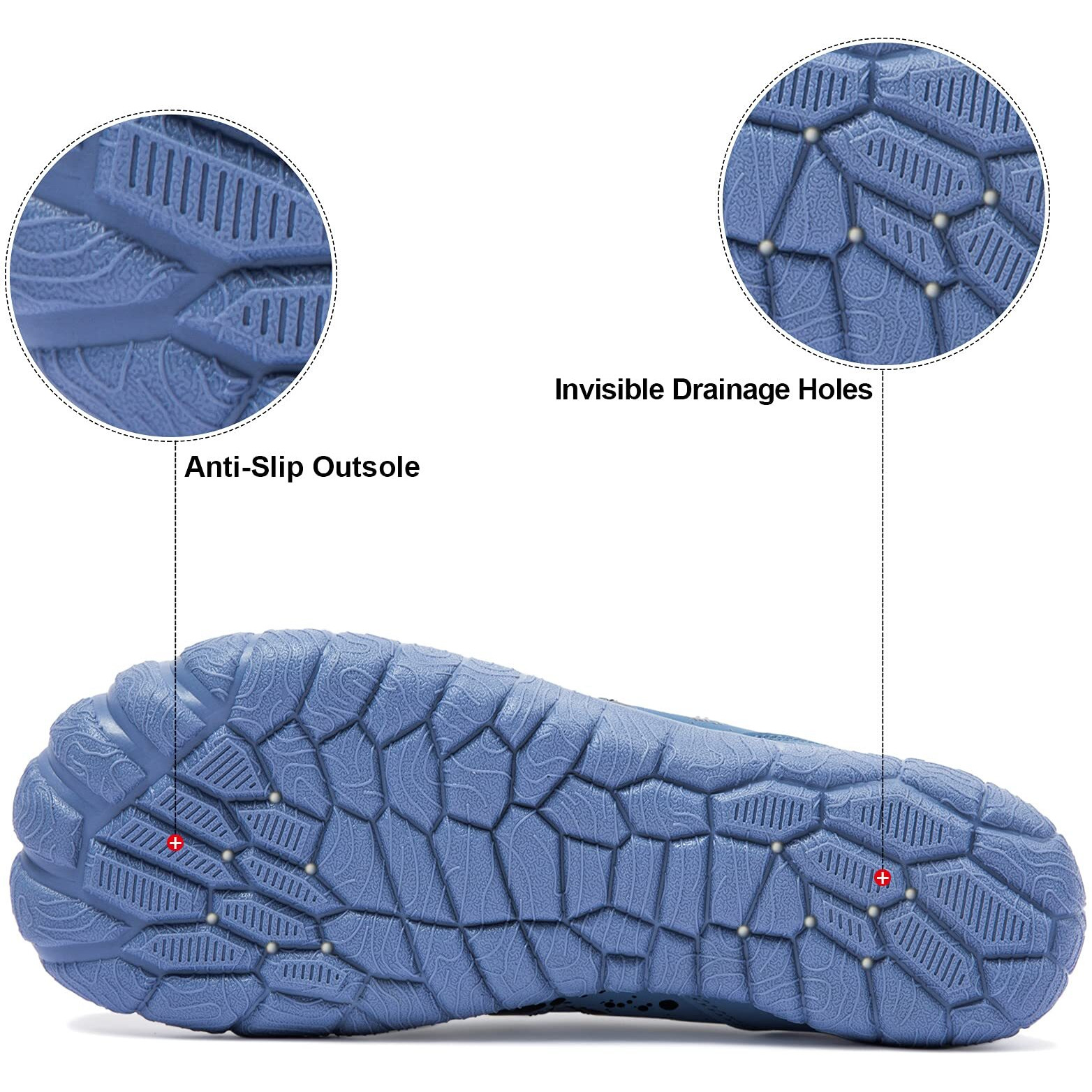 Josaywin Men's Water Shoes Barefoot Quick-Dry Sports Shoes Aqua Socks For Swim Diving Surf Pool Aqua Sports Beach Walking Wide Toe Shoes Size 12.5(B-Blue)