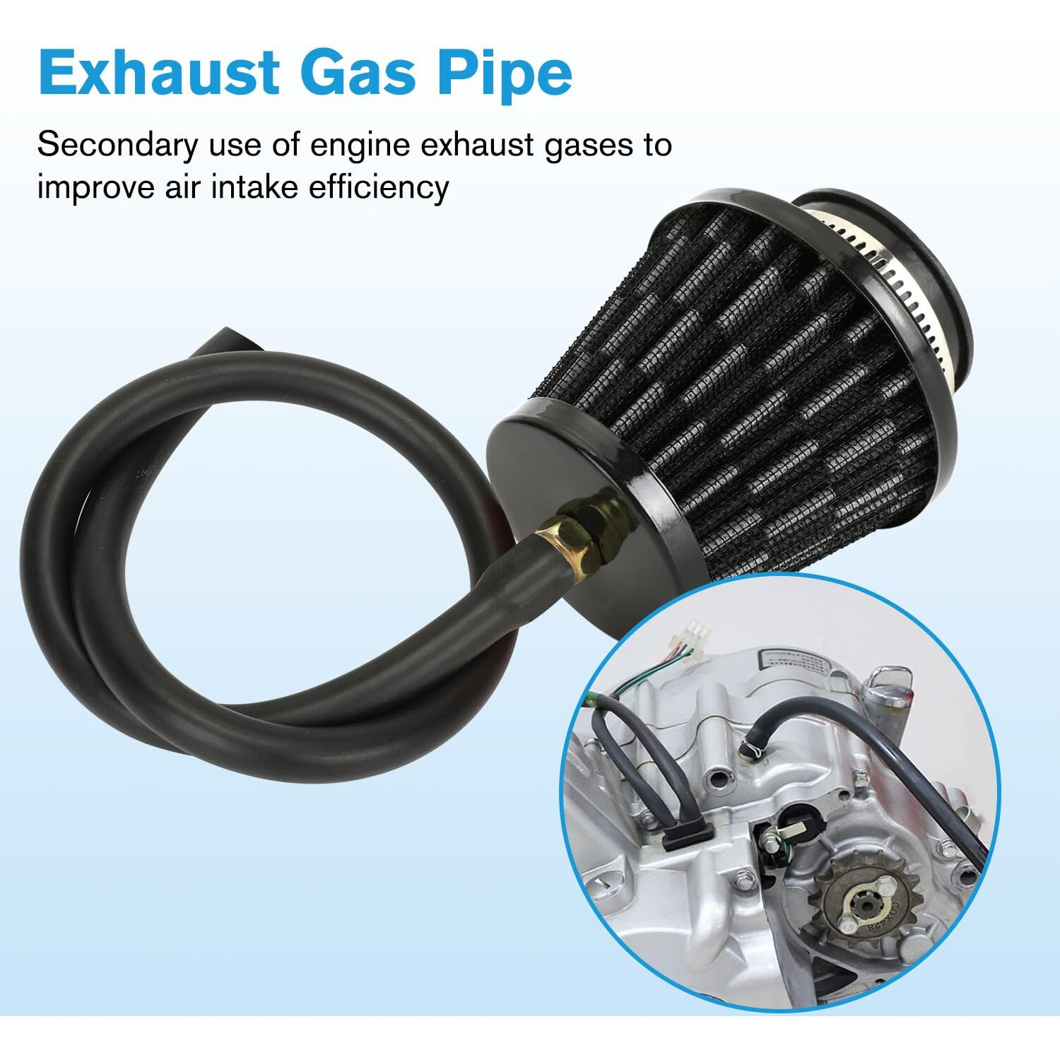 Eopoayl 35Mm (1-3/8"") Air Filter With Nipple Compatible With Taotao Coolster 125Cc 110Cc 90Cc 70Cc 50Cc Atv Quad 4 Wheeler Baja Kazuma X-Pro Apollo Ssr125 Crf50 Xr50 4-Stroke Pit Dirt Bike Parts Black