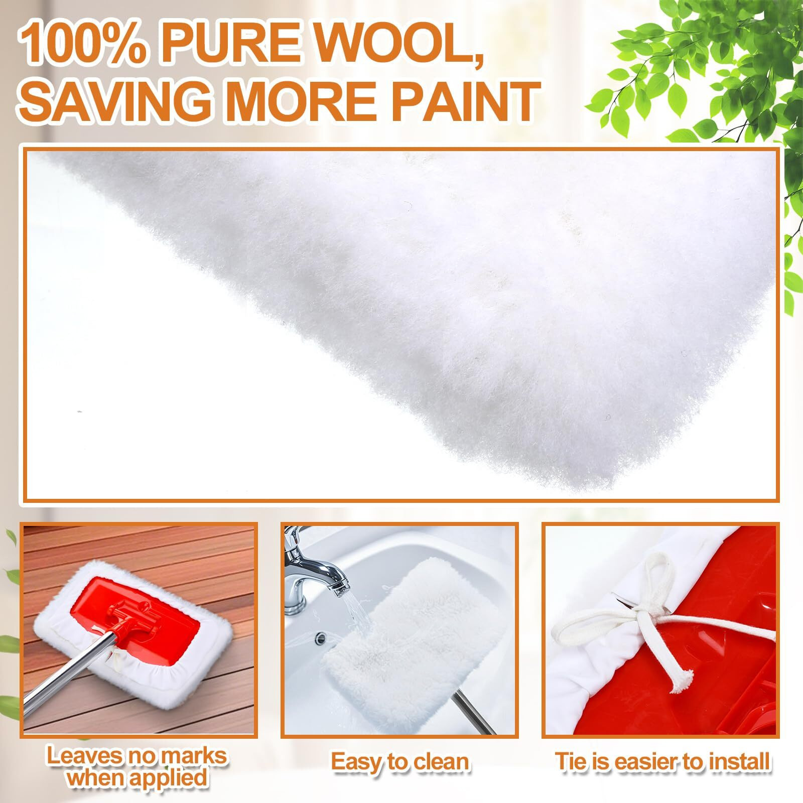 Tallew 4 Set Lambswool Applicator Kit 10 Inch 180 Adjustable Lambskin Deck Stain Applicator With 3 Lambs Wool Refill Pads No Waste Reusable For Wood Deck Floor Fence Walls Floor Finish