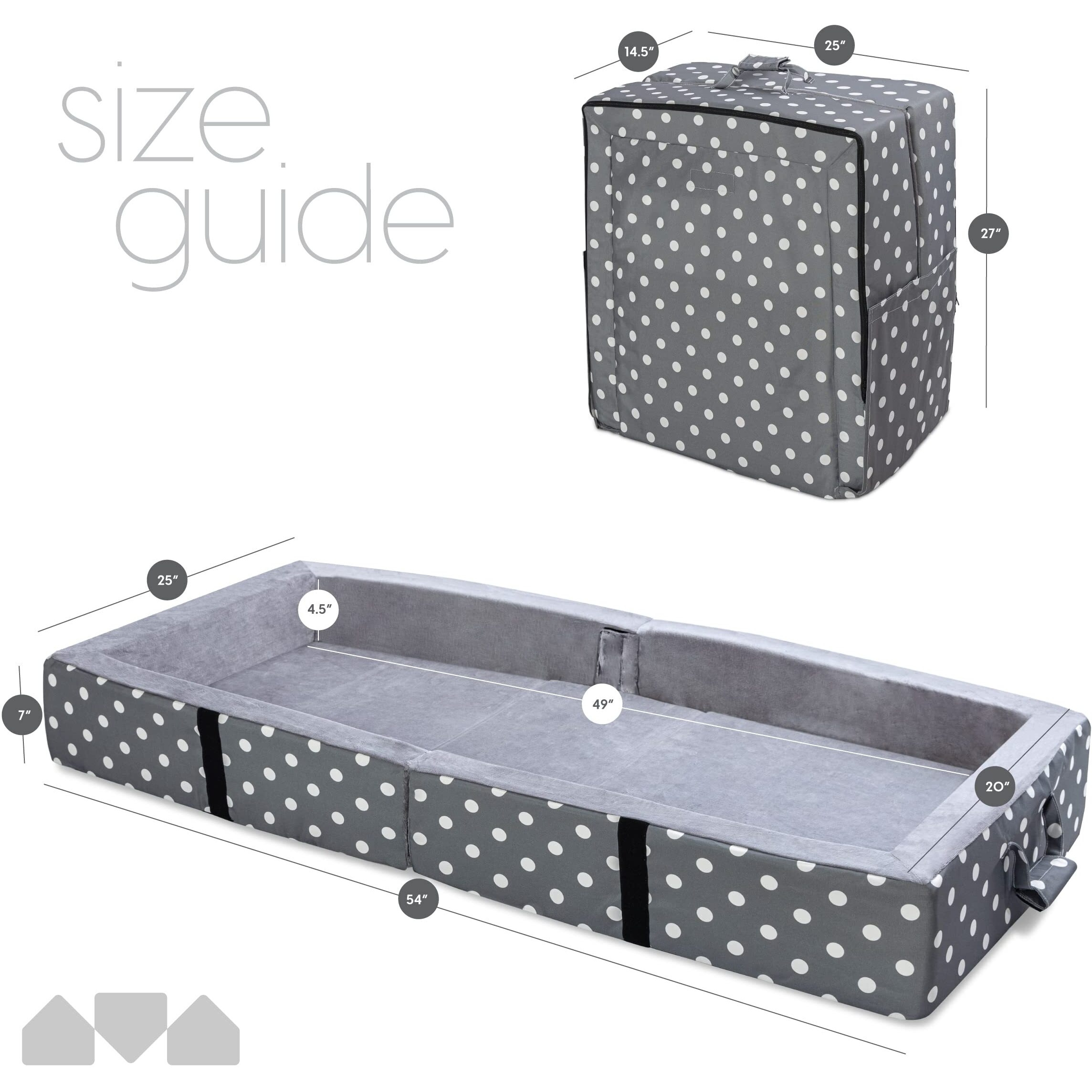 Milliard Toddler Floor Bed With A Fitted Sheet  Washable Toddler Cots For Sleeping  Comfortable And Portable Bed For Kids  Foldable Toddler Bed (Grey)