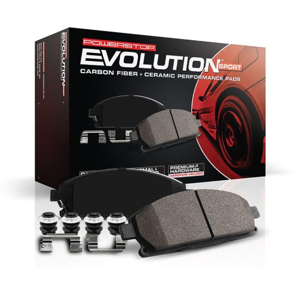 Power Stop Z23-1846 Rear Z23 Evolution Sport Carbon Fiber Infused Ceramic Brake Pads With Hardware For Mazda Cx-5 2016-2023 [Model Specific]