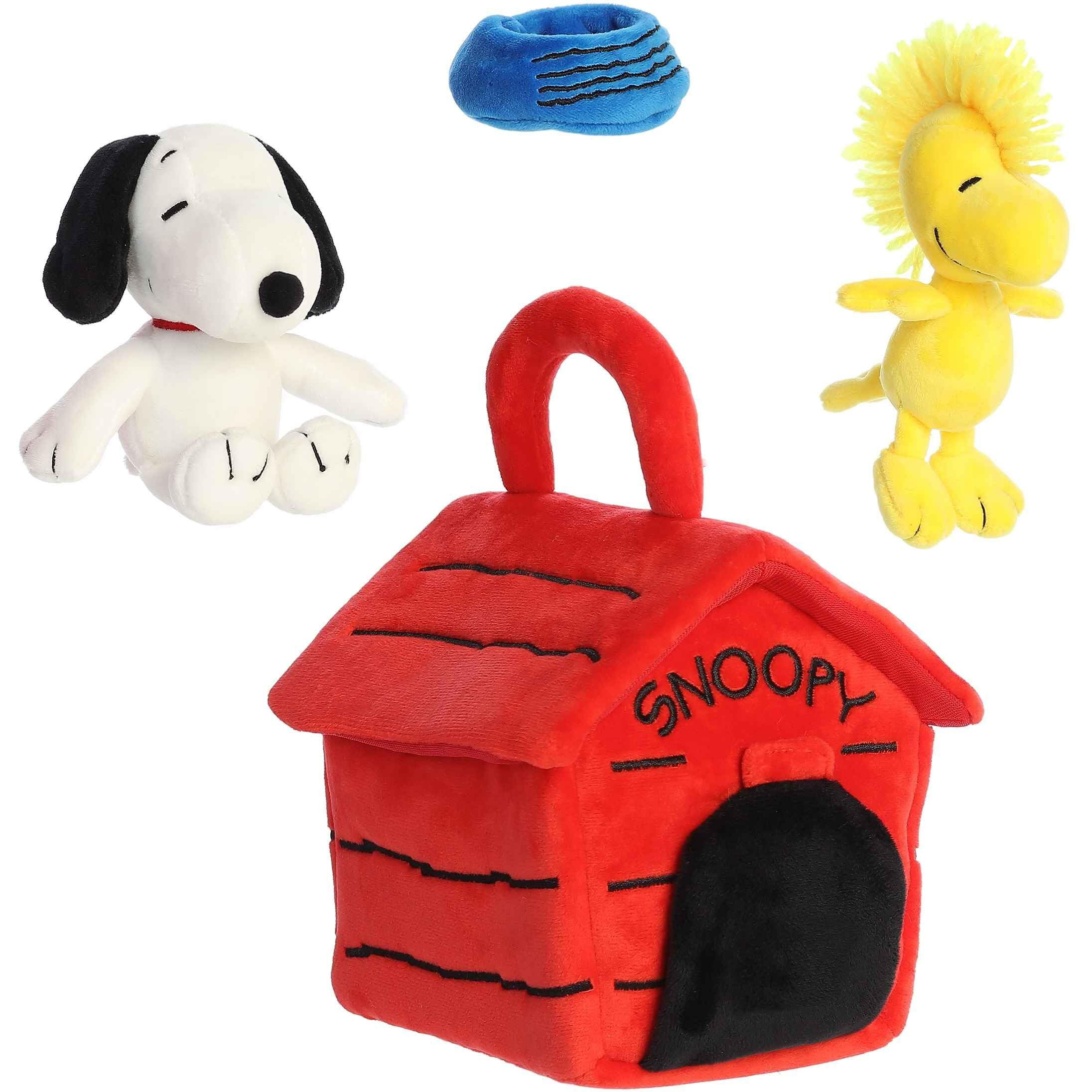 Aurora Timeless Peanuts Snoopy's Dog House Playset Stuffed Animal - Classic Characters - Lasting Memories - Multicolor 8 Inches