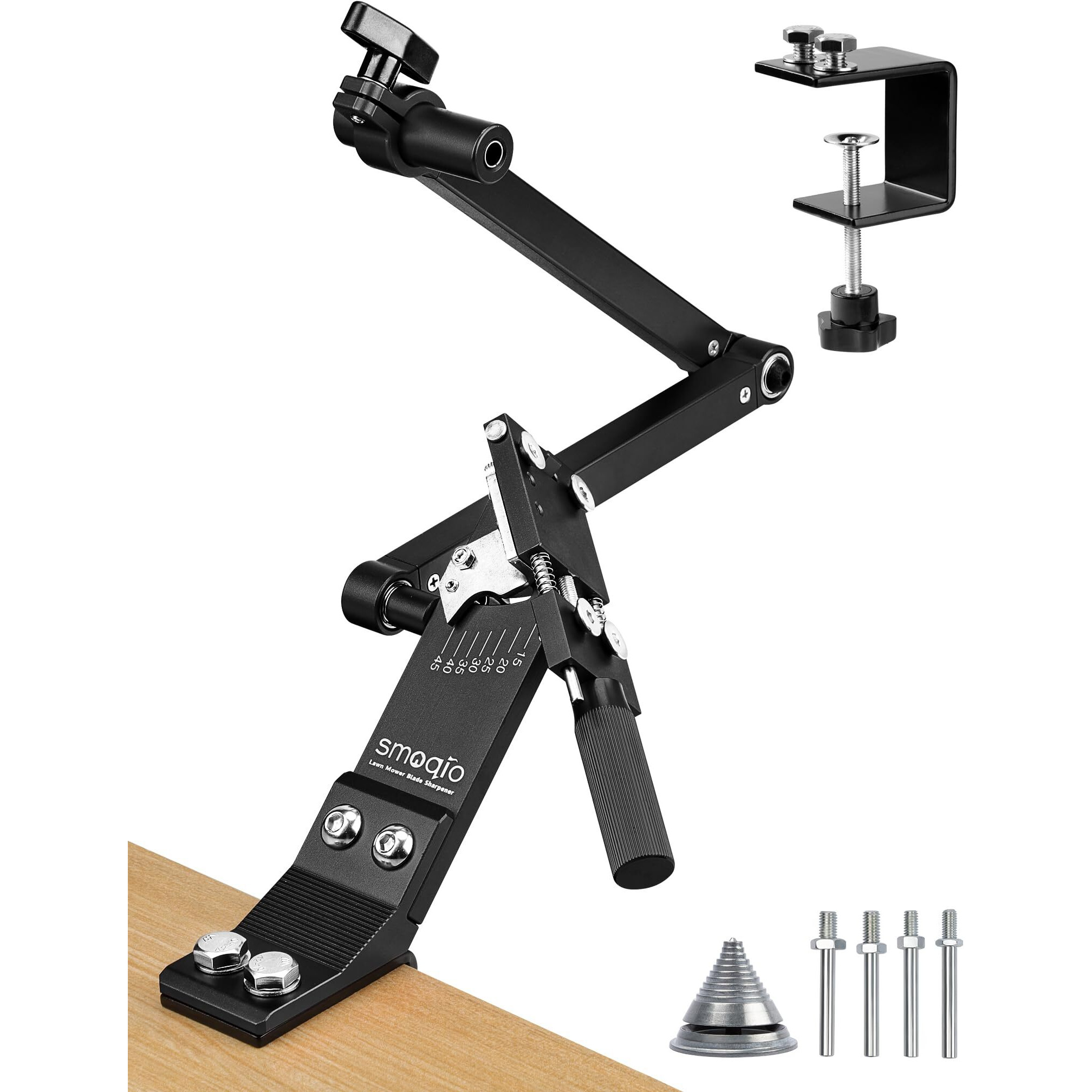 Smoqio Lawn Mower Blade Sharpener  Lawnmower Blade Sharpening Tool With Balancer  Blade Sharpner Kit For Grinder