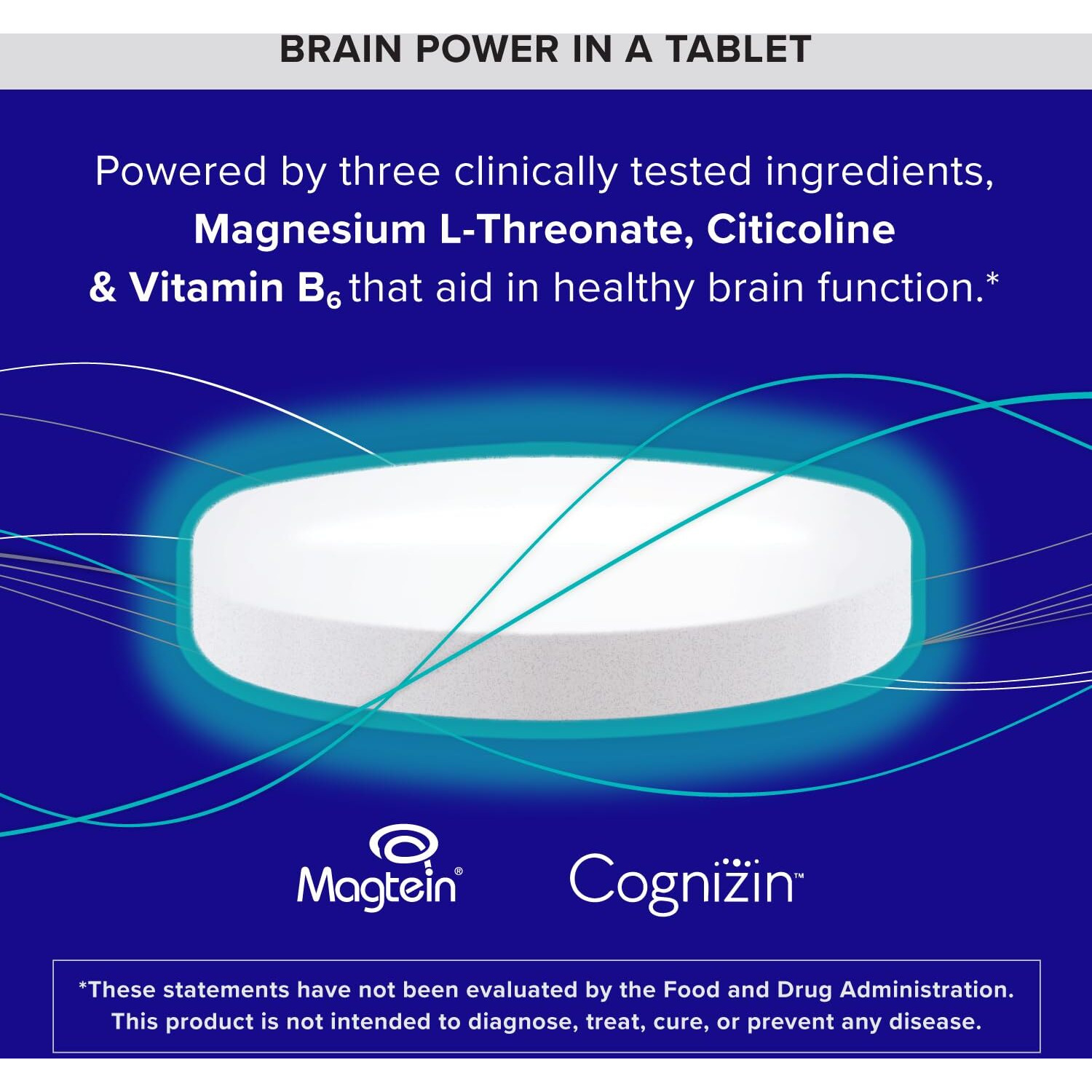 Qunol Brain Health Memory Plus With B6  Magnesium L-Threonate & Citicoline  Clinically Tested Ingredients To Improve Memory  Focus  Attention And Productivity  60 Count (Pack Of 1)