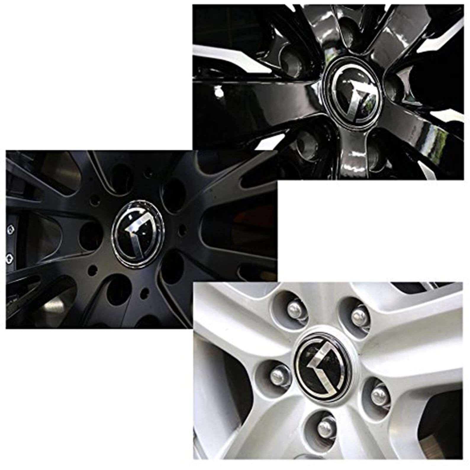 Aulpee 7Pcs Vintage K Badge Front Hood Rear Trunk Emblem Compatible With Vintage K Auto Accessories (Carbonfiber-Chrome)