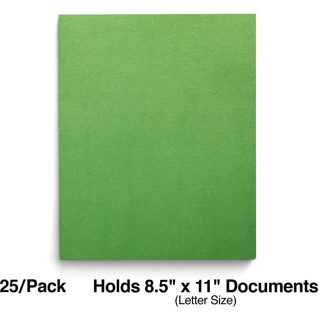Staples 578510 School Grade 2 Pocket Folder With Fasteners Green 25/Box