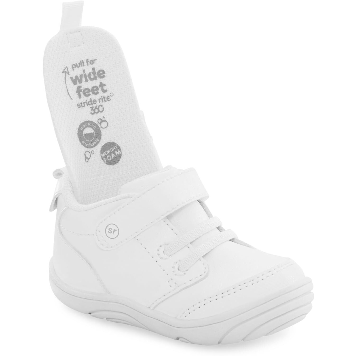 Stride Rite 360 Unisex Child Taye 2.0 First Walker Shoe  White  5 Toddler Us