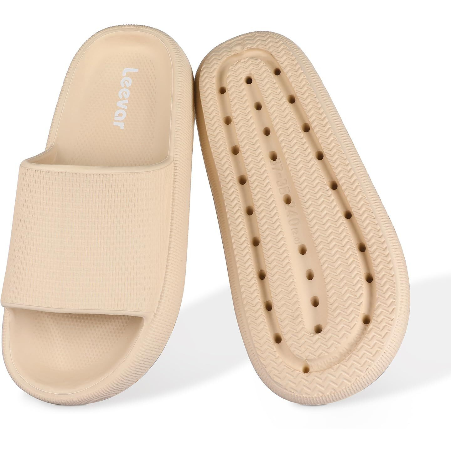 Leevar Khaki Cloud Slides For Women And Men Soft  Comfy  Relax Cloud Slippers  Thick Sole  Non-Slip Slides For Men  Easy To Clean  Shower  Swimming  Beach  Shower Slippers Women Footwear