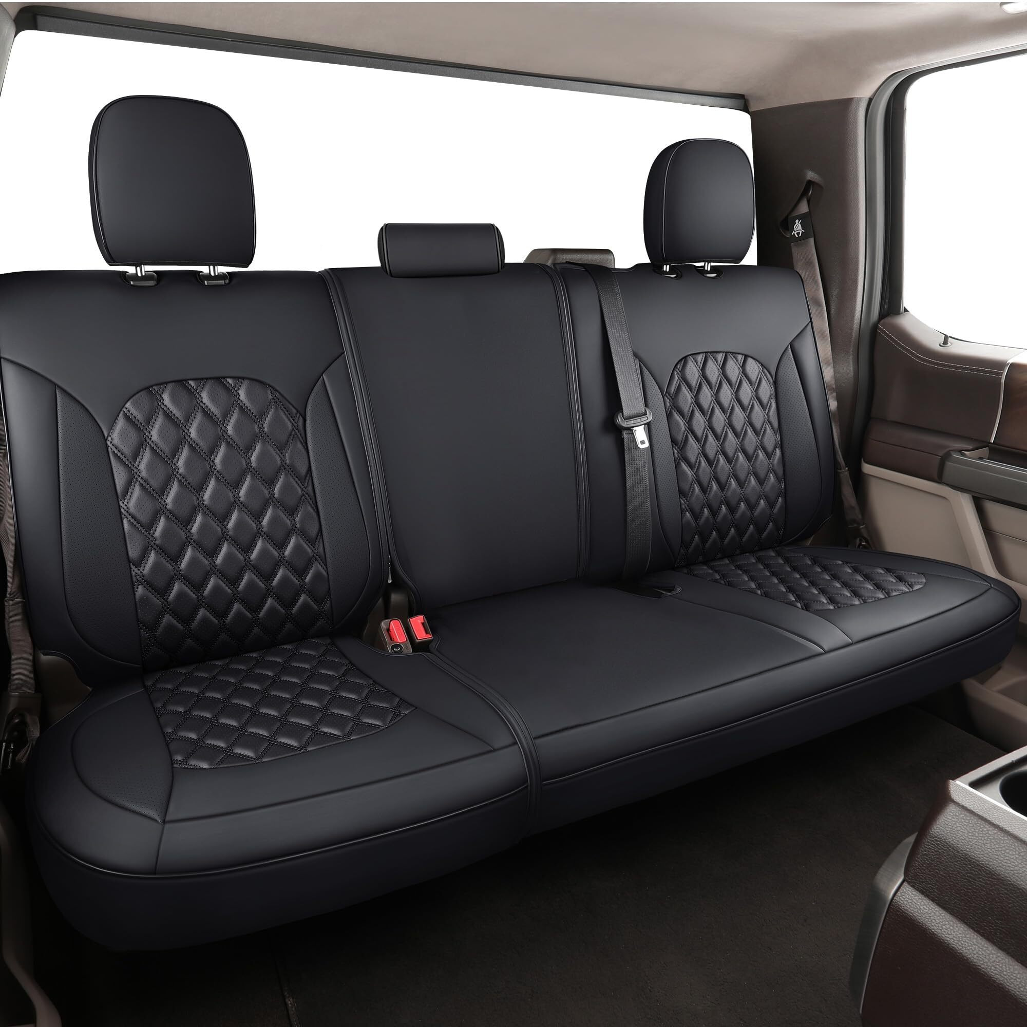 Huidasource Wrangler Jk Seat Cover 2 Door Full Set  Waterproof Leather Custom Car Seat Cover  Jk Seat Cushion Protector Fit For Jeep Wrangler Jk 2-Door Sahara Sport Rubicon 2007-2017(Full Set/Black)