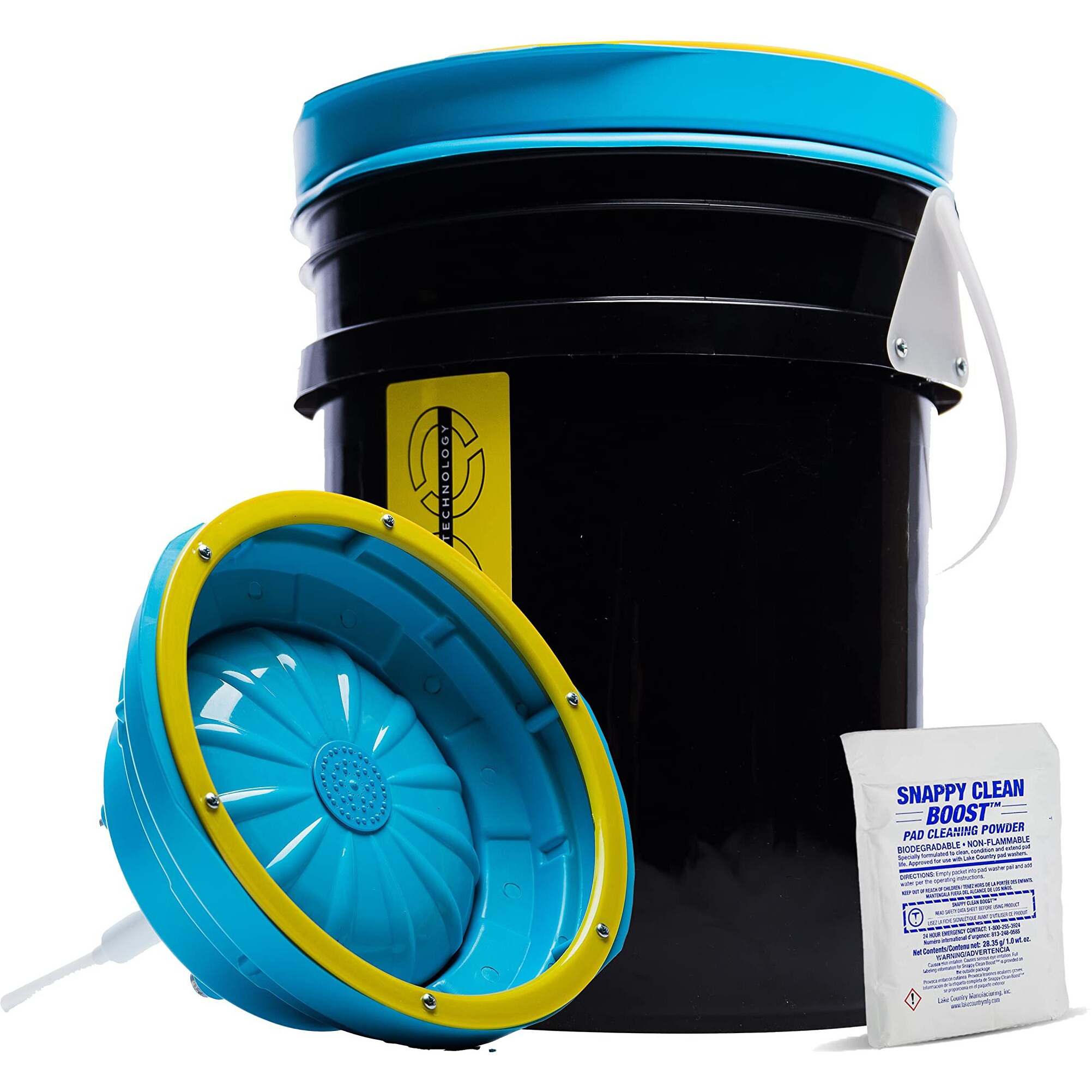 Lake Country System 4000 Polishing Pad Washer - Pure Flo Cleaning Bucket System W/Controlled Pump & Removable Basin - Wool & Foam Pad Cleaner