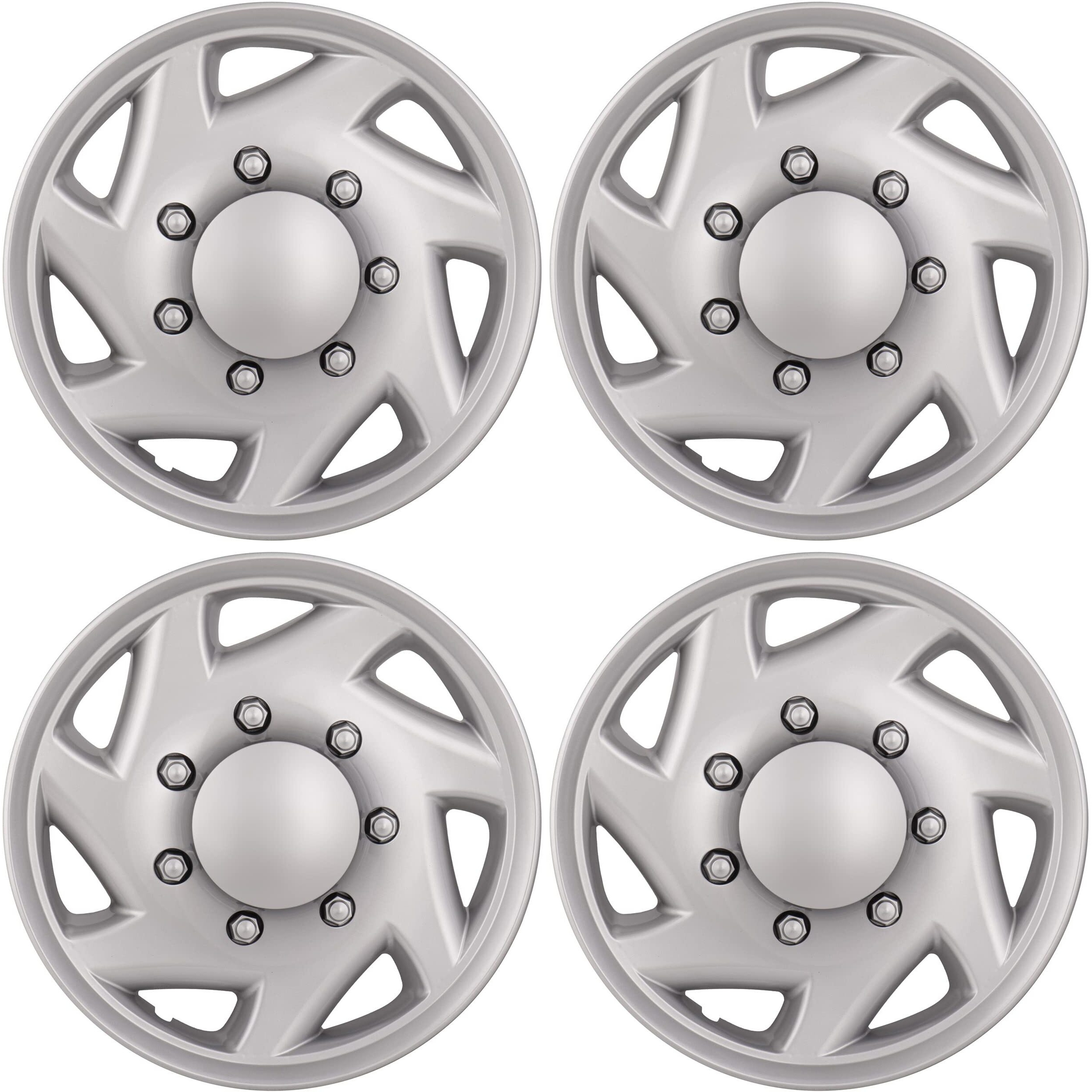 Hubstar Hubcap Replacement For Ford Van 1998-2023  Premium Quality Sturdy 16-Inch Wheel Cover (4 Piece Set)