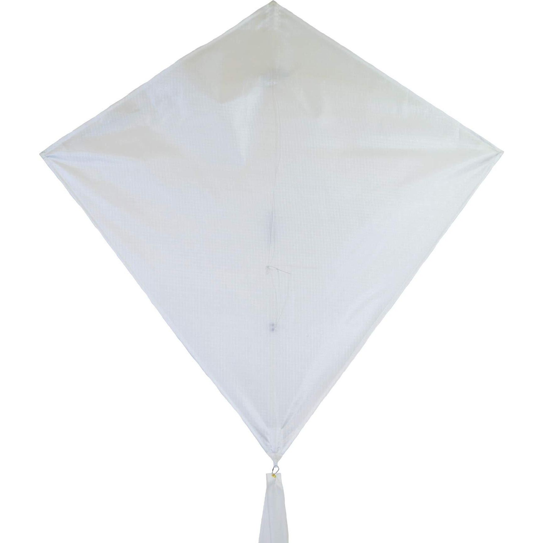 In The Breeze 3325 - Coconut 30 Inch Diamond Kite - Solid White  Fun  Easy Flying Kite