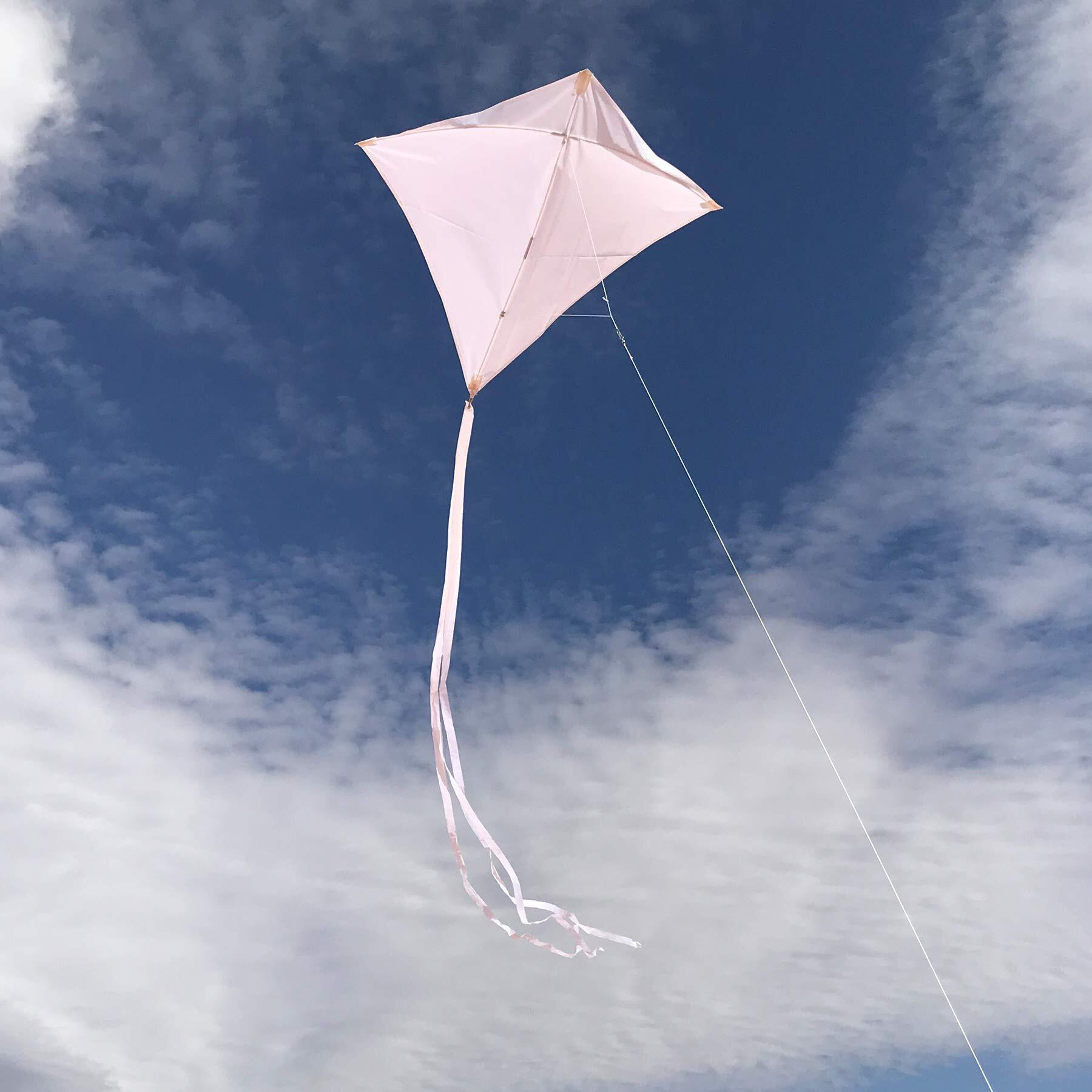 In The Breeze 3325 - Coconut 30 Inch Diamond Kite - Solid White  Fun  Easy Flying Kite