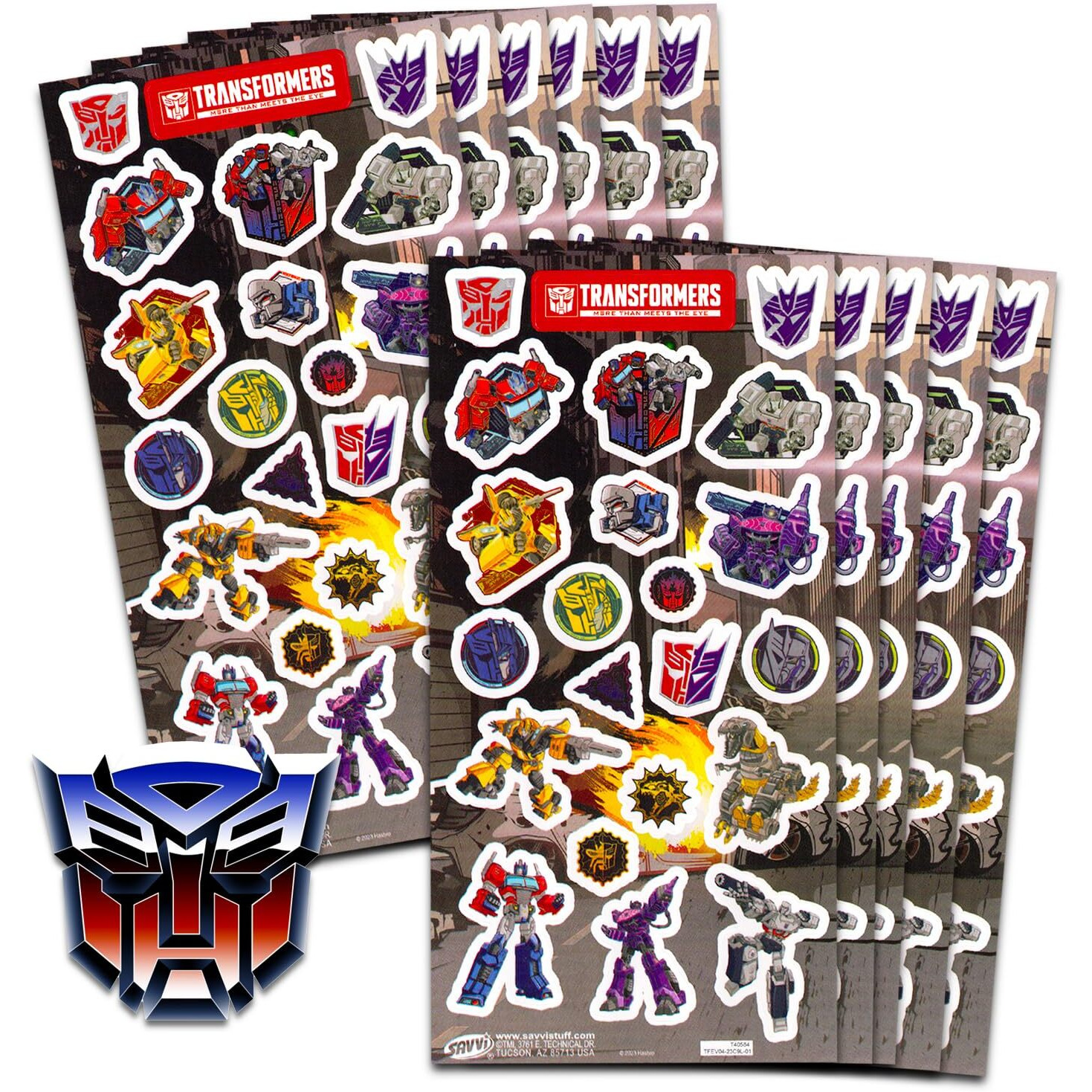Transformers Party Favors Bundle - 12 Pack Sticker Sheets For Kids Birthday Party Goodie Bags | Party Supplies For Boys & Girls