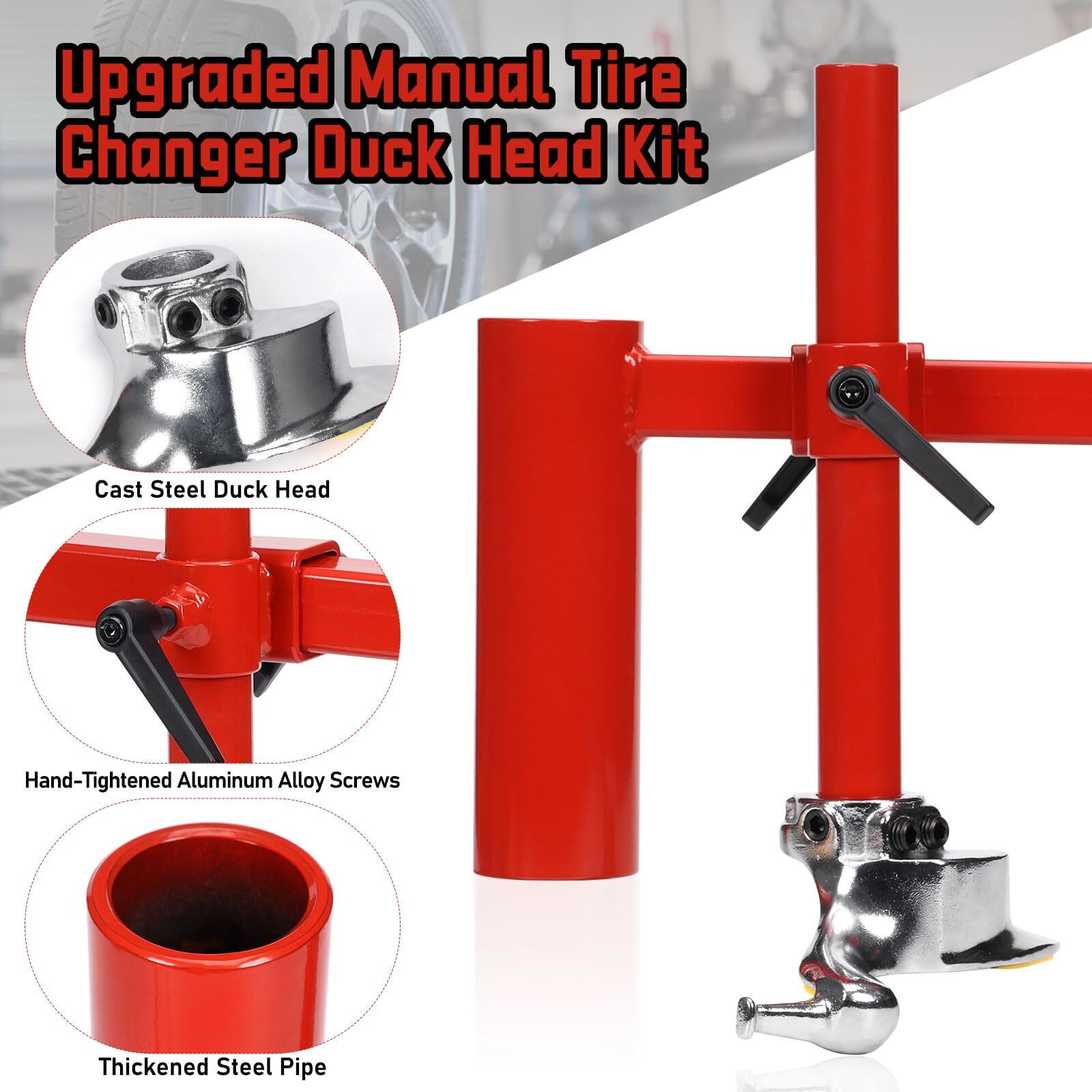 Atesilor Upgraded Manual Tire Changer Duck Head Kit  Cast Steel Duck Head Tire Changer Mounting Tool Fits Most Car Tires