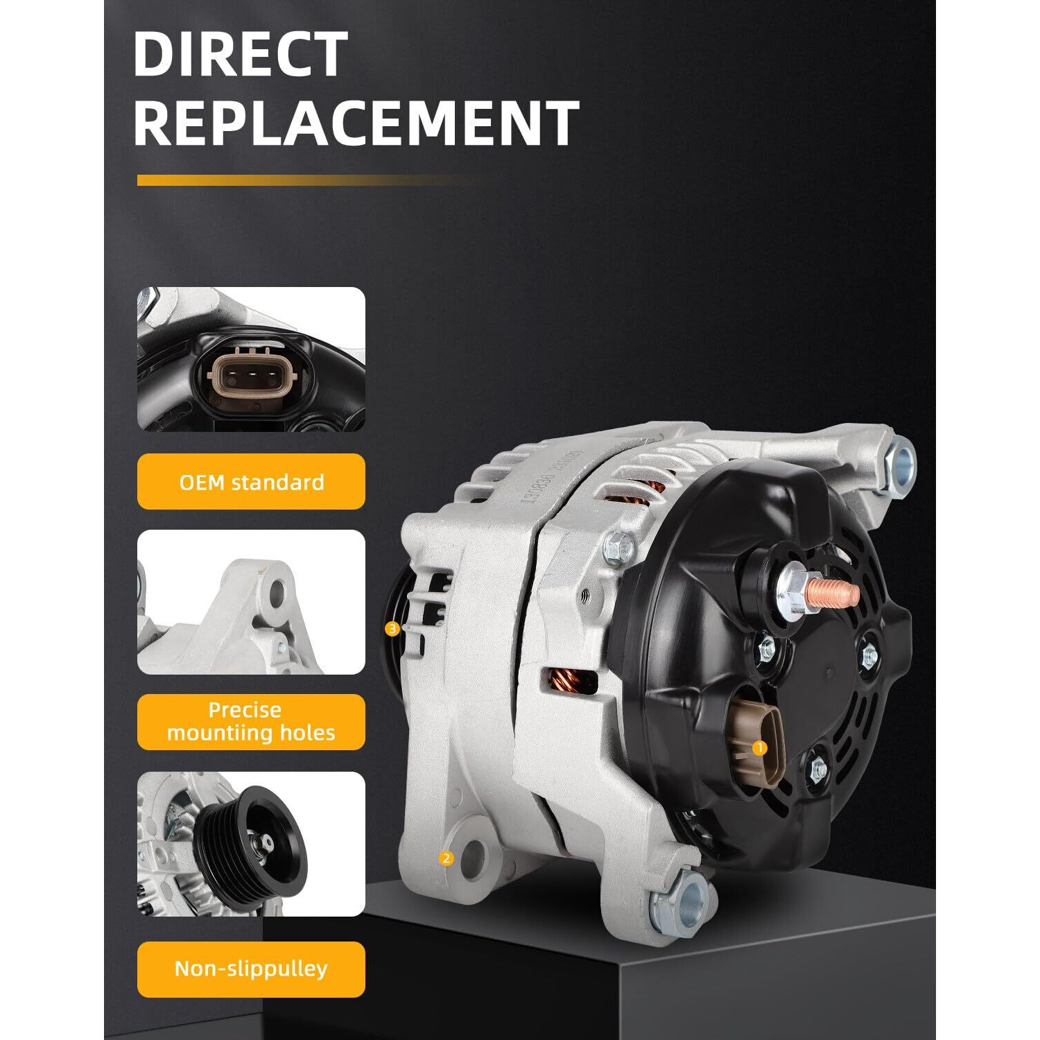 Ocpty Alternators Alternator 11953 2019-2020 For Hyundai For Santa Fe 2017-2018 For Hyundai For Santa Fe Sport 2015-2019 For Hyundai For Sonata 2016-2020 For Kia For Optima 2015-2020