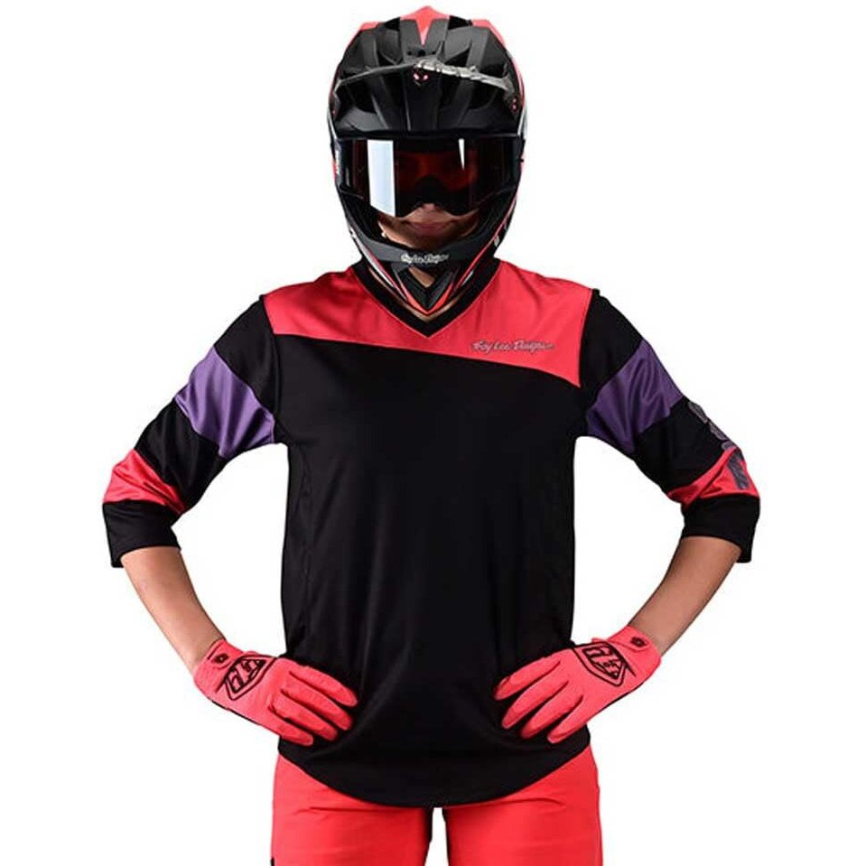 Troy Lee Designs Cycling Mtb Bicycle Mountain Bike Jersey Shirt For Women  Mischief Rugby (Firecracker  Small)